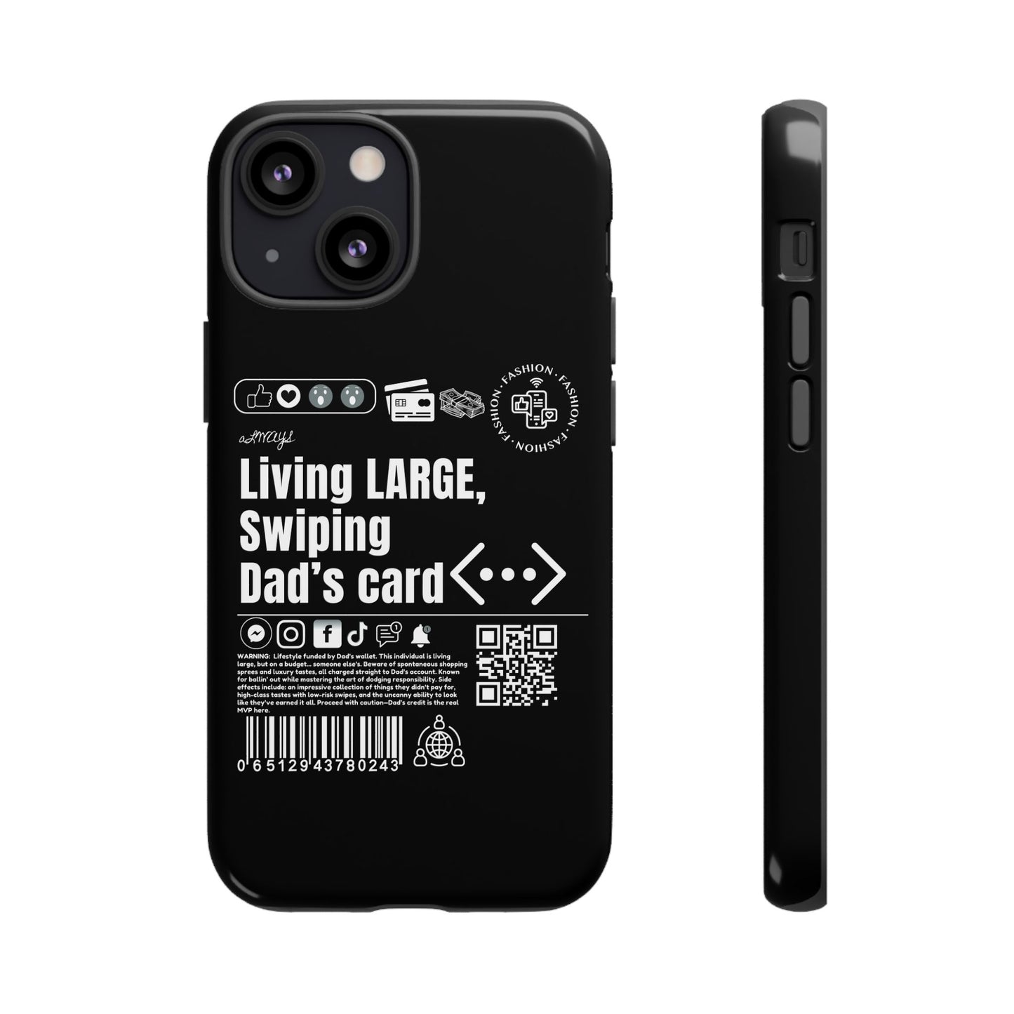 Virtuosoh Living Large Taugh Phone Case for iPhone - Black