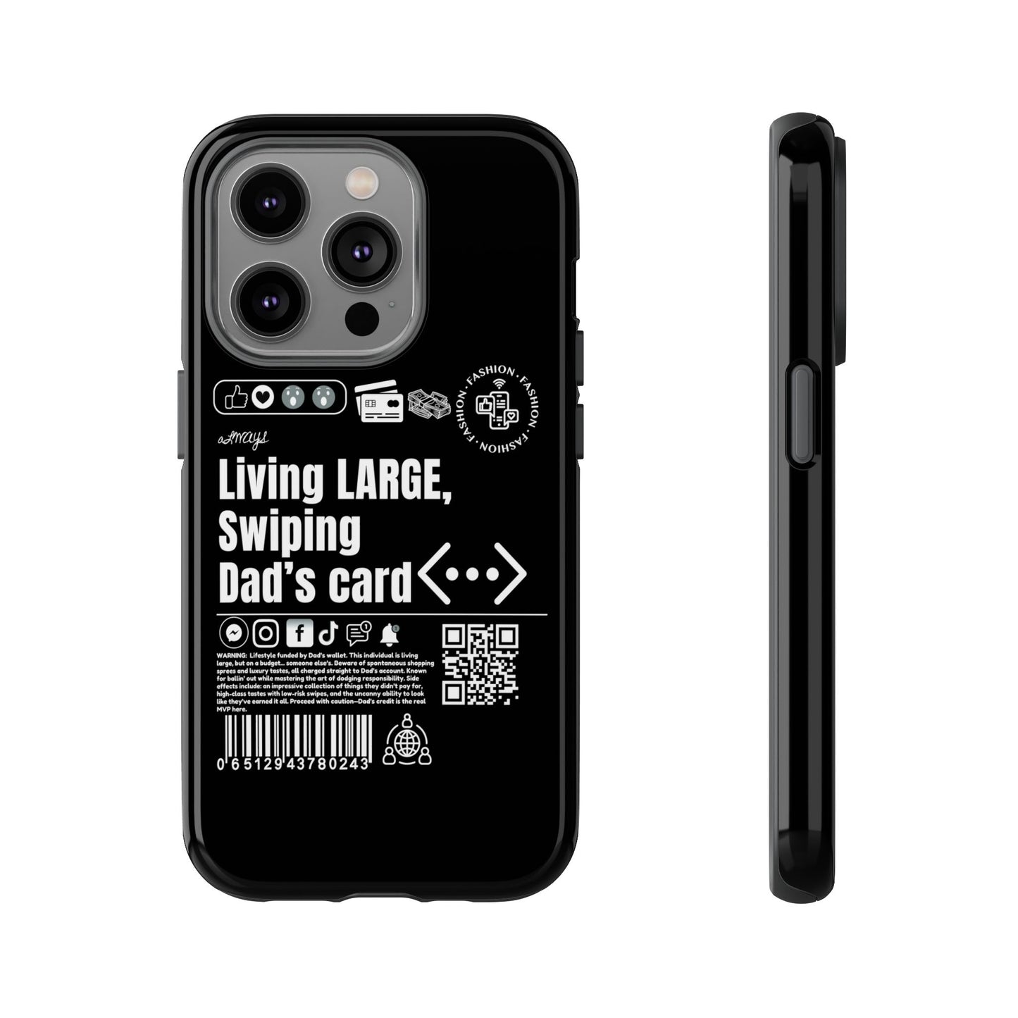 Virtuosoh Living Large Taugh Phone Case for iPhone - Black