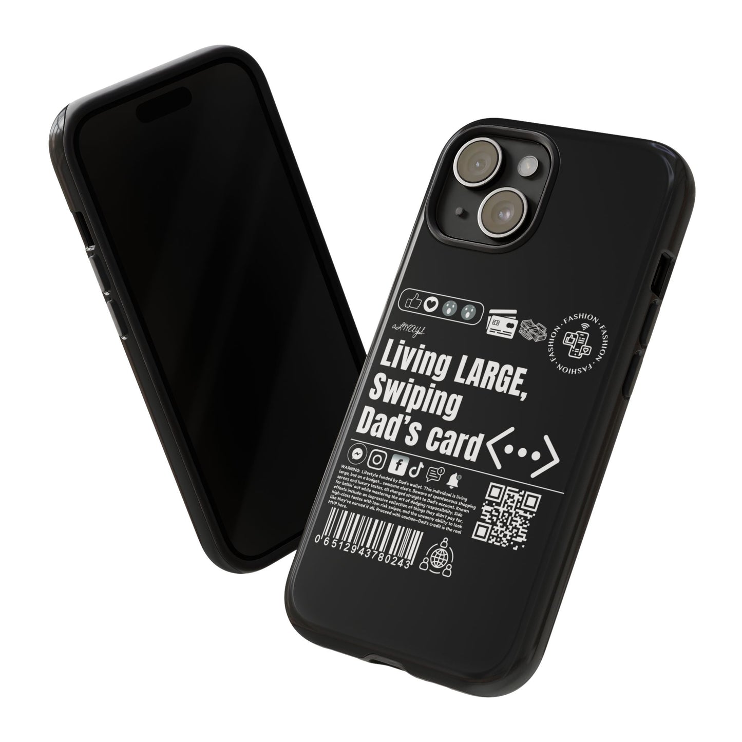 Virtuosoh Living Large Taugh Phone Case for iPhone - Black