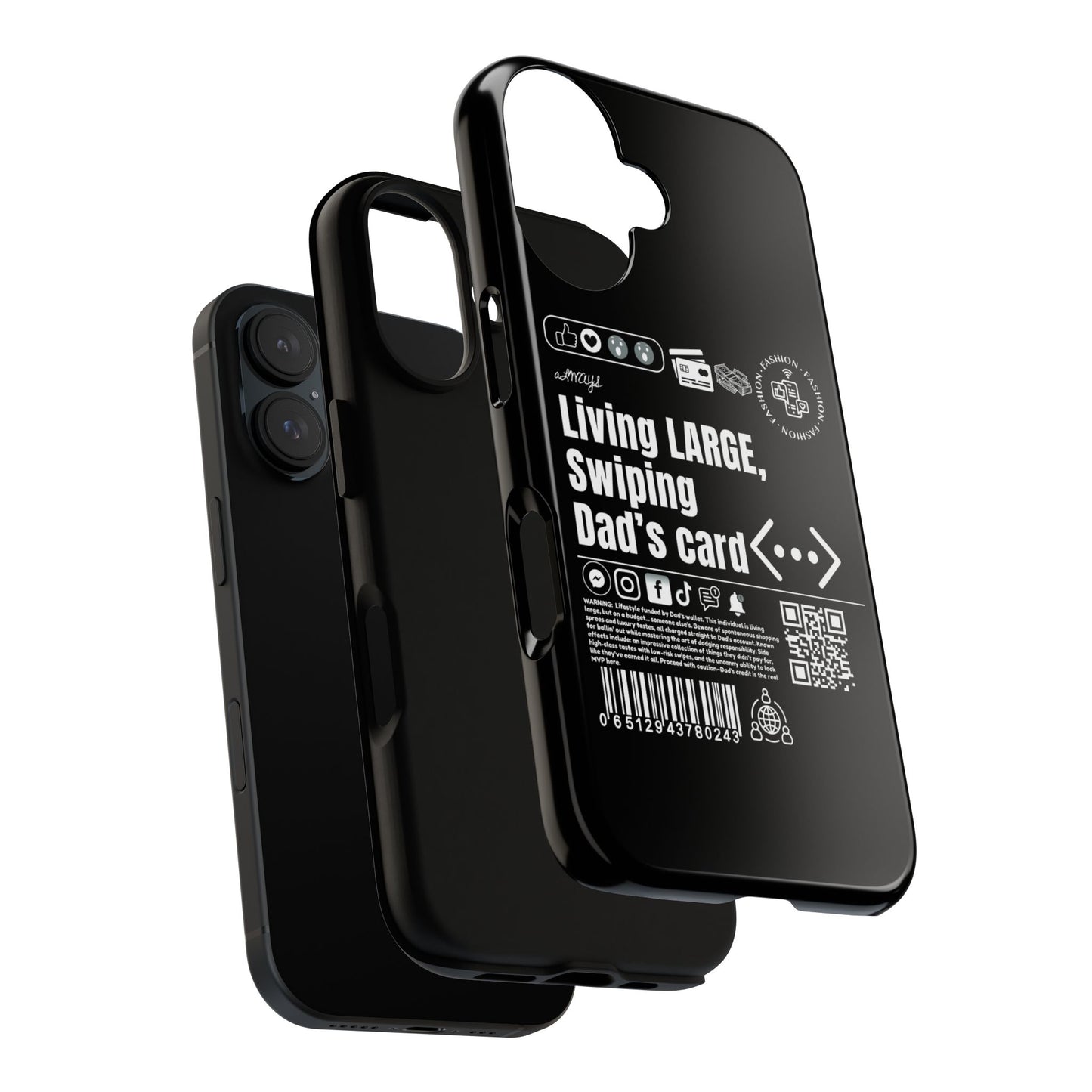 Virtuosoh Living Large Taugh Phone Case for iPhone - Black