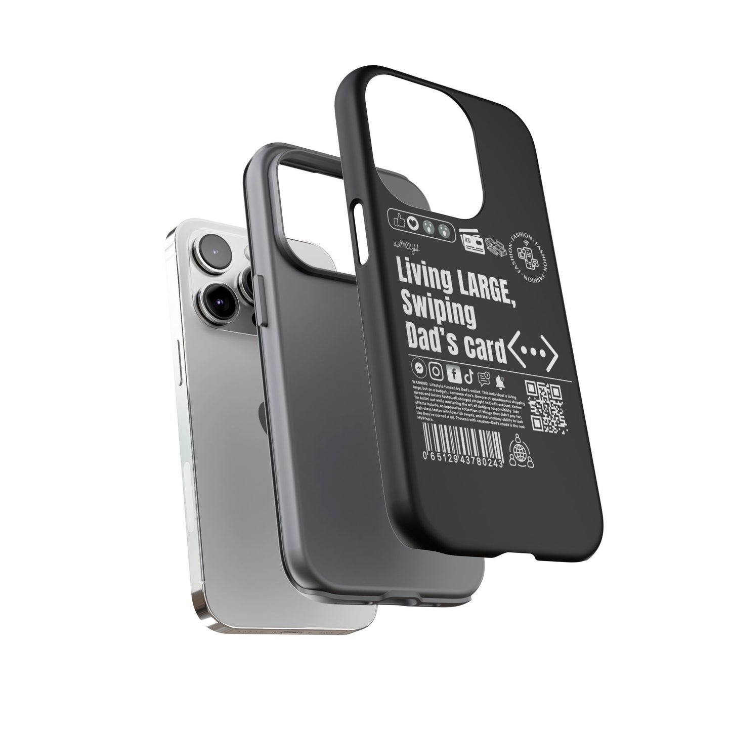 Virtuosoh Living Large Taugh Phone Case for iPhone - Black
