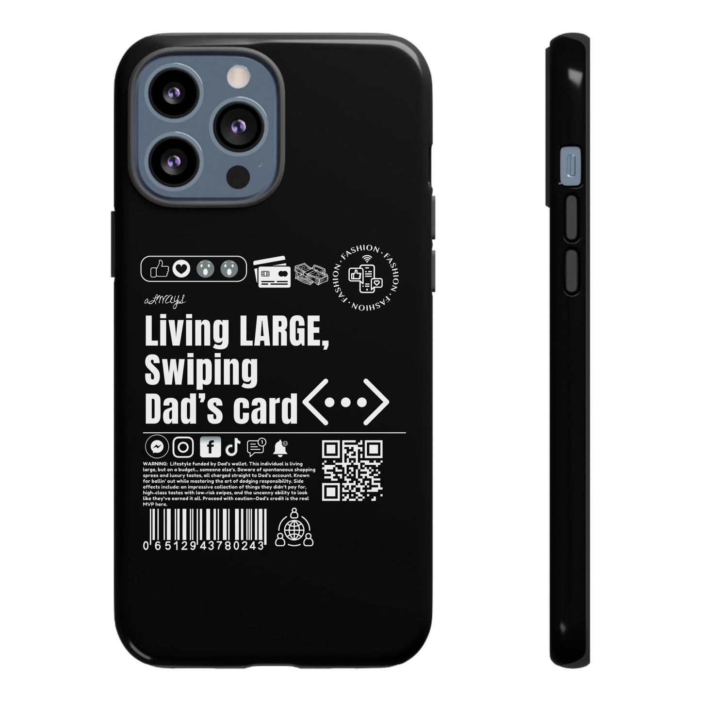 Virtuosoh Living Large Taugh Phone Case for iPhone - Black