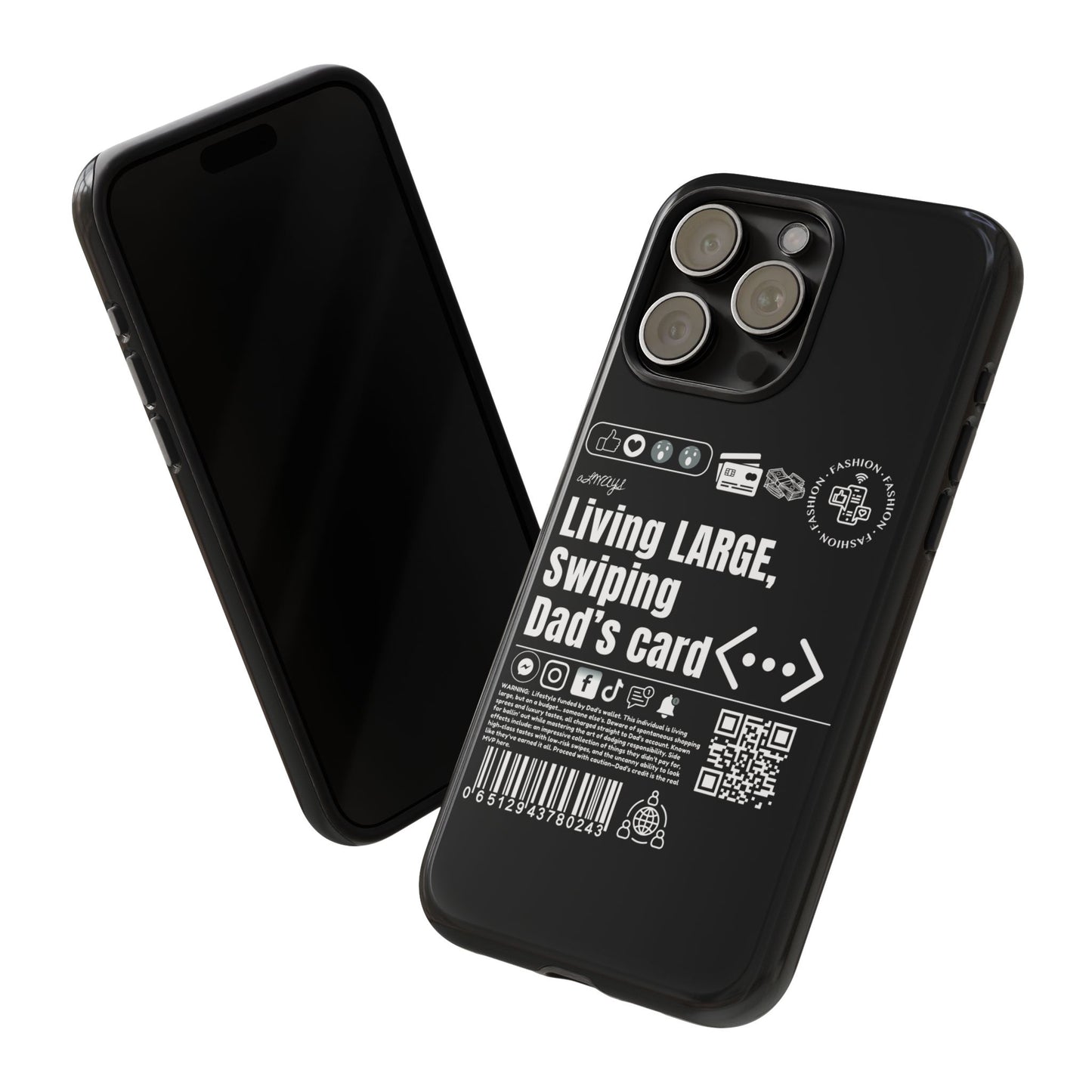 Virtuosoh Living Large Taugh Phone Case for iPhone - Black