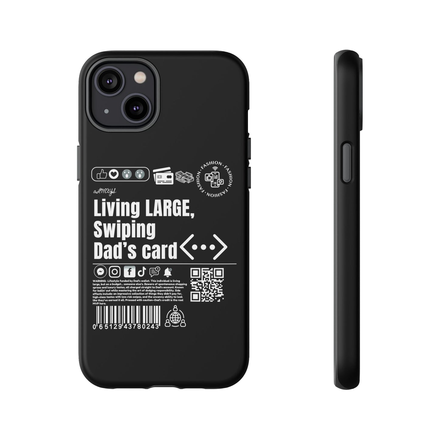 Virtuosoh Living Large Taugh Phone Case for iPhone - Black