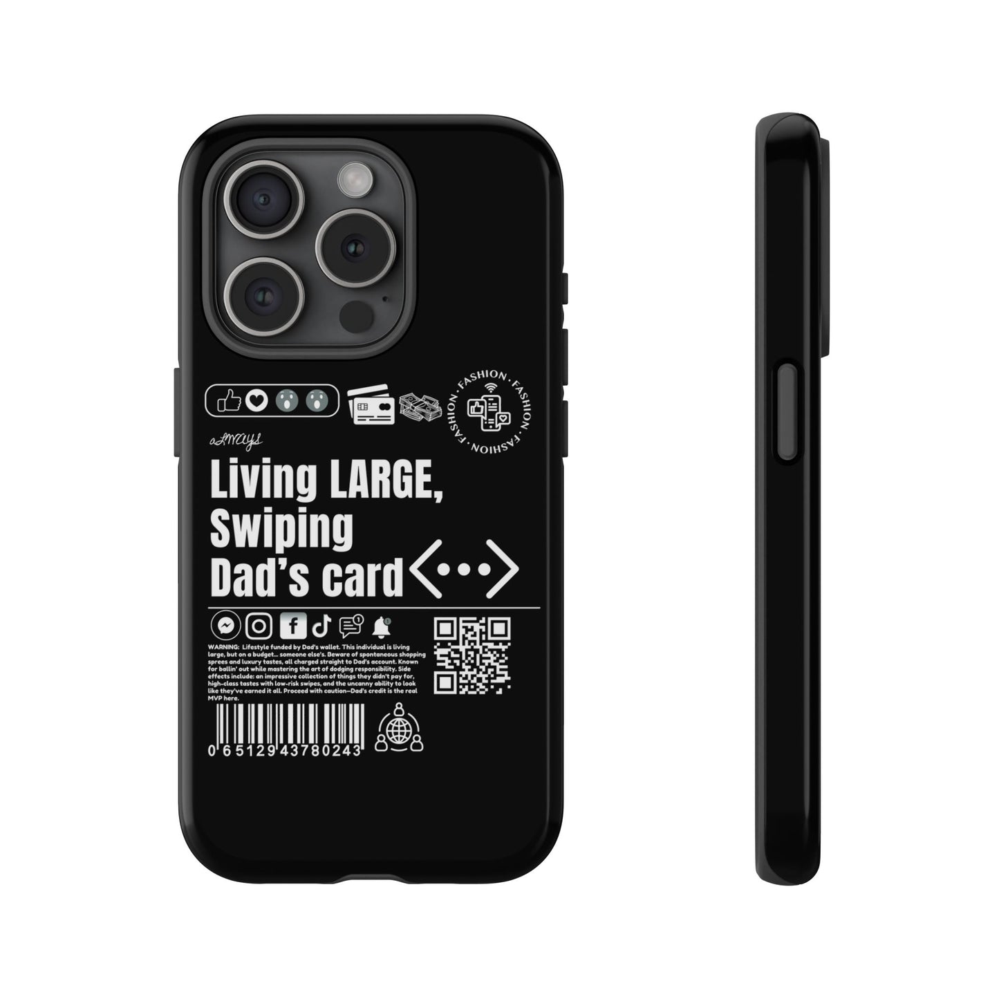 Virtuosoh Living Large Taugh Phone Case for iPhone - Black