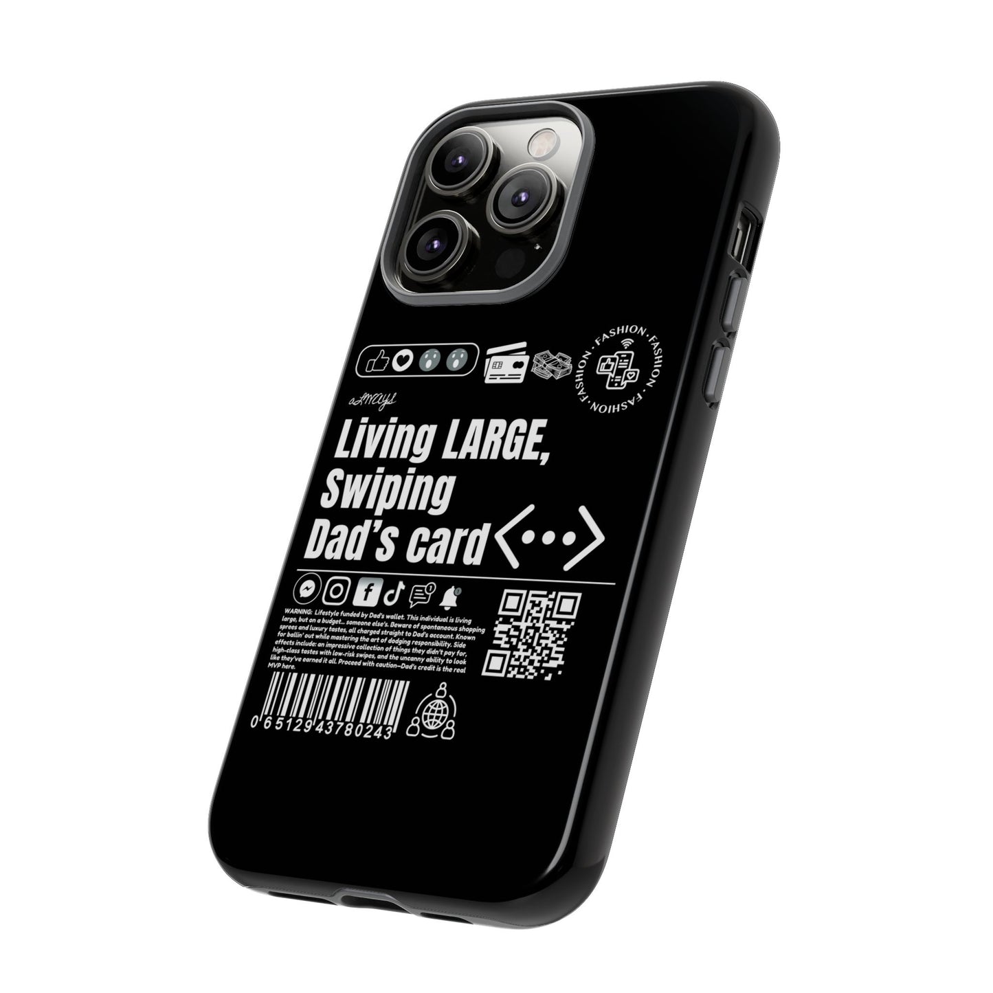 Virtuosoh Living Large Taugh Phone Case for iPhone - Black