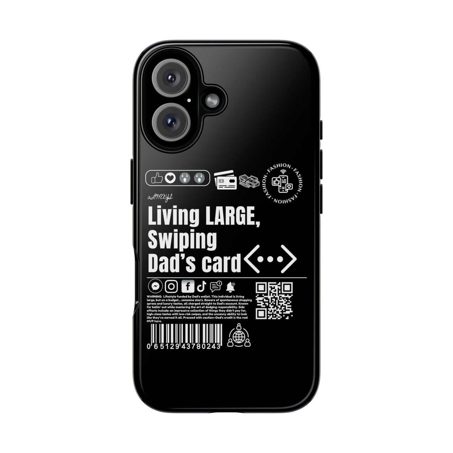 Virtuosoh Living Large Taugh Phone Case for iPhone - Black