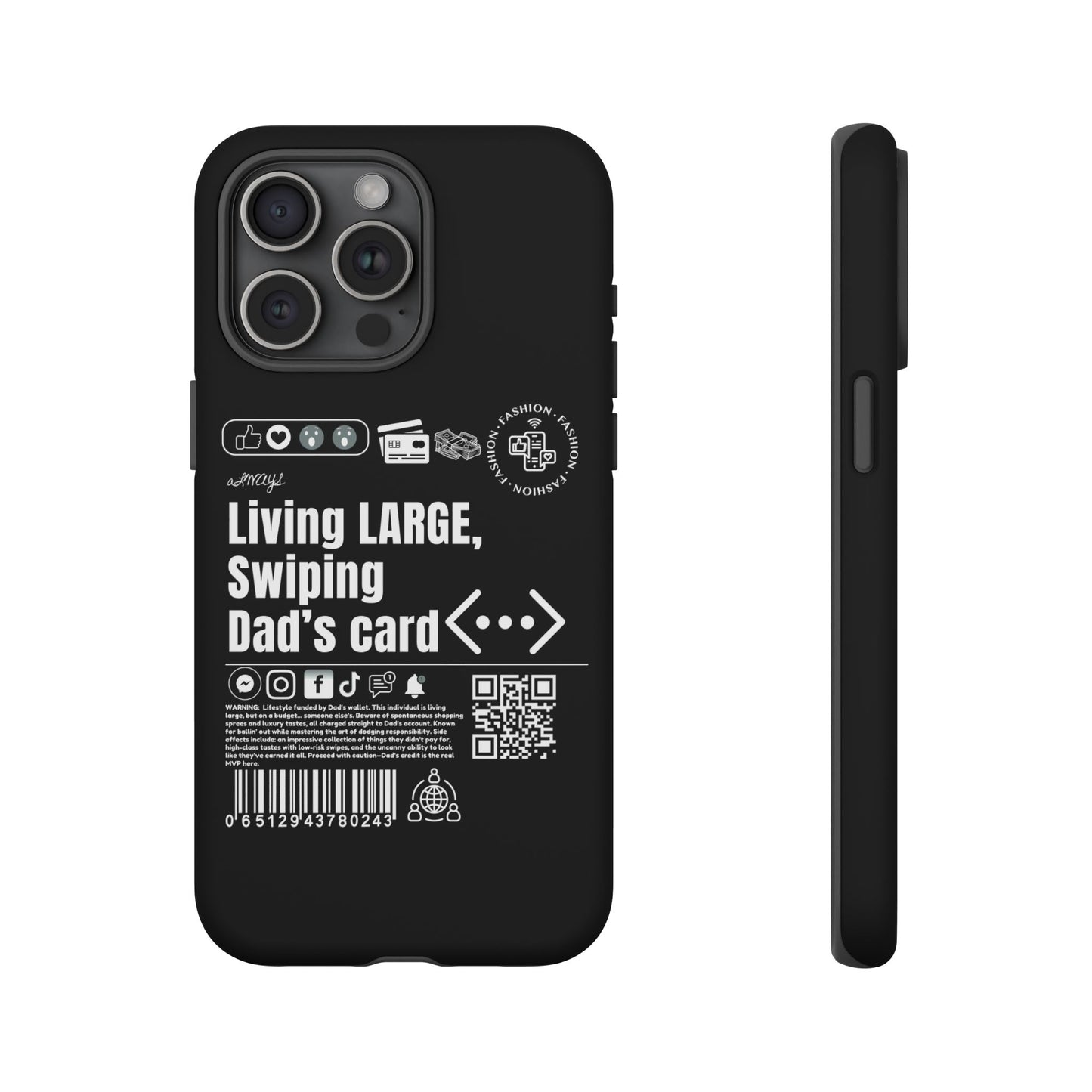 Virtuosoh Living Large Taugh Phone Case for iPhone - Black