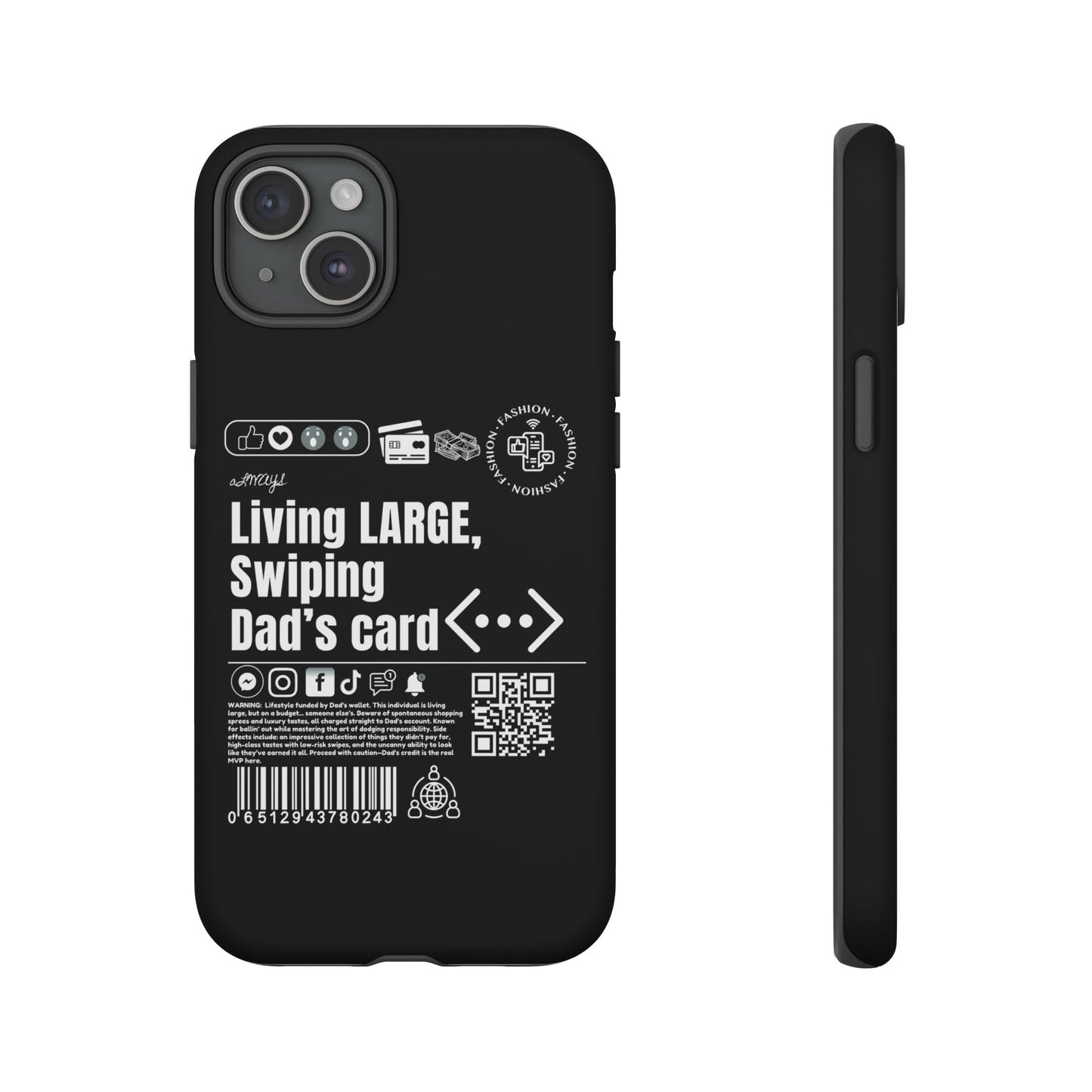 Virtuosoh Living Large Taugh Phone Case for iPhone - Black