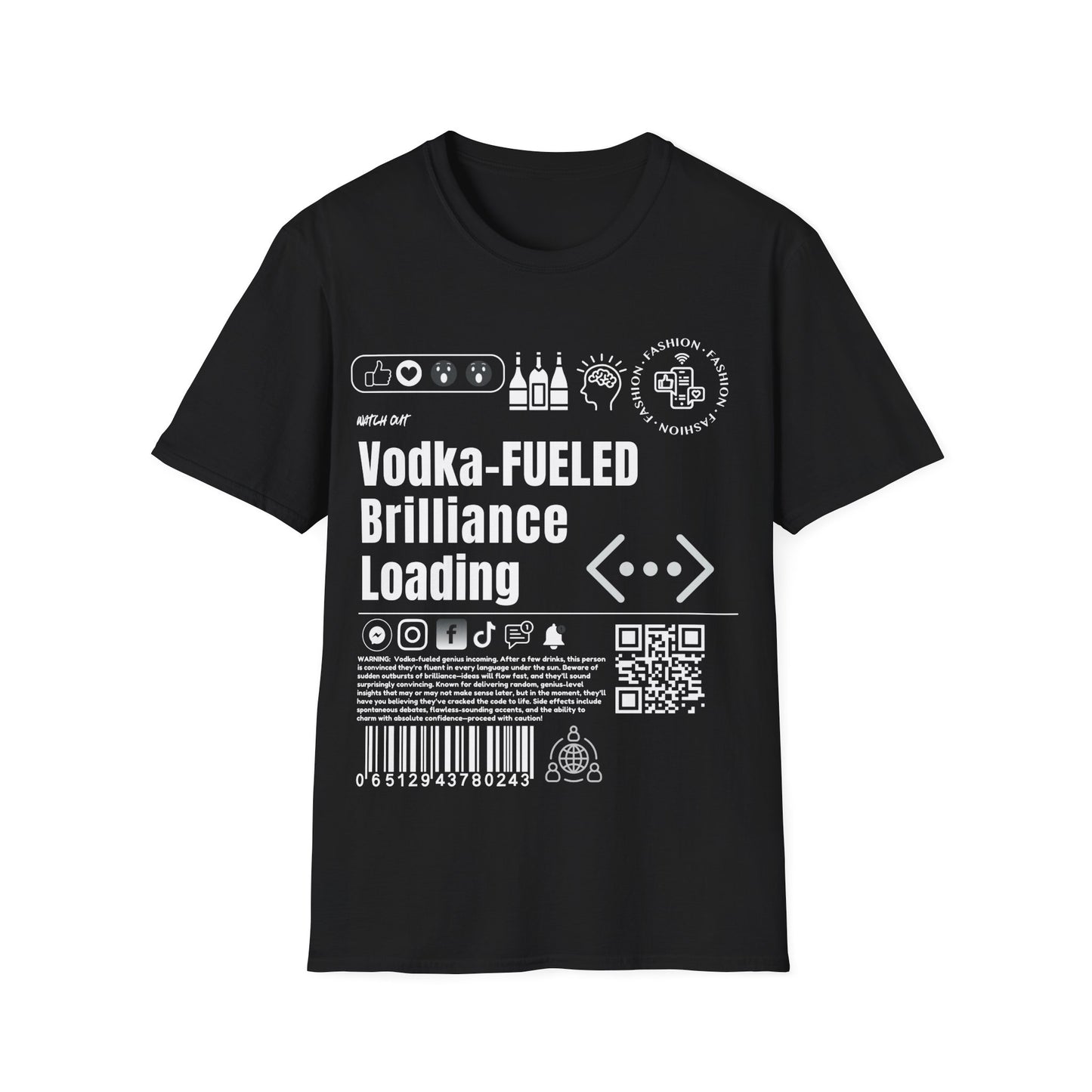 Virtuosoh Vodka Fueled Brilliance Loading soft style Unisex T-shirt