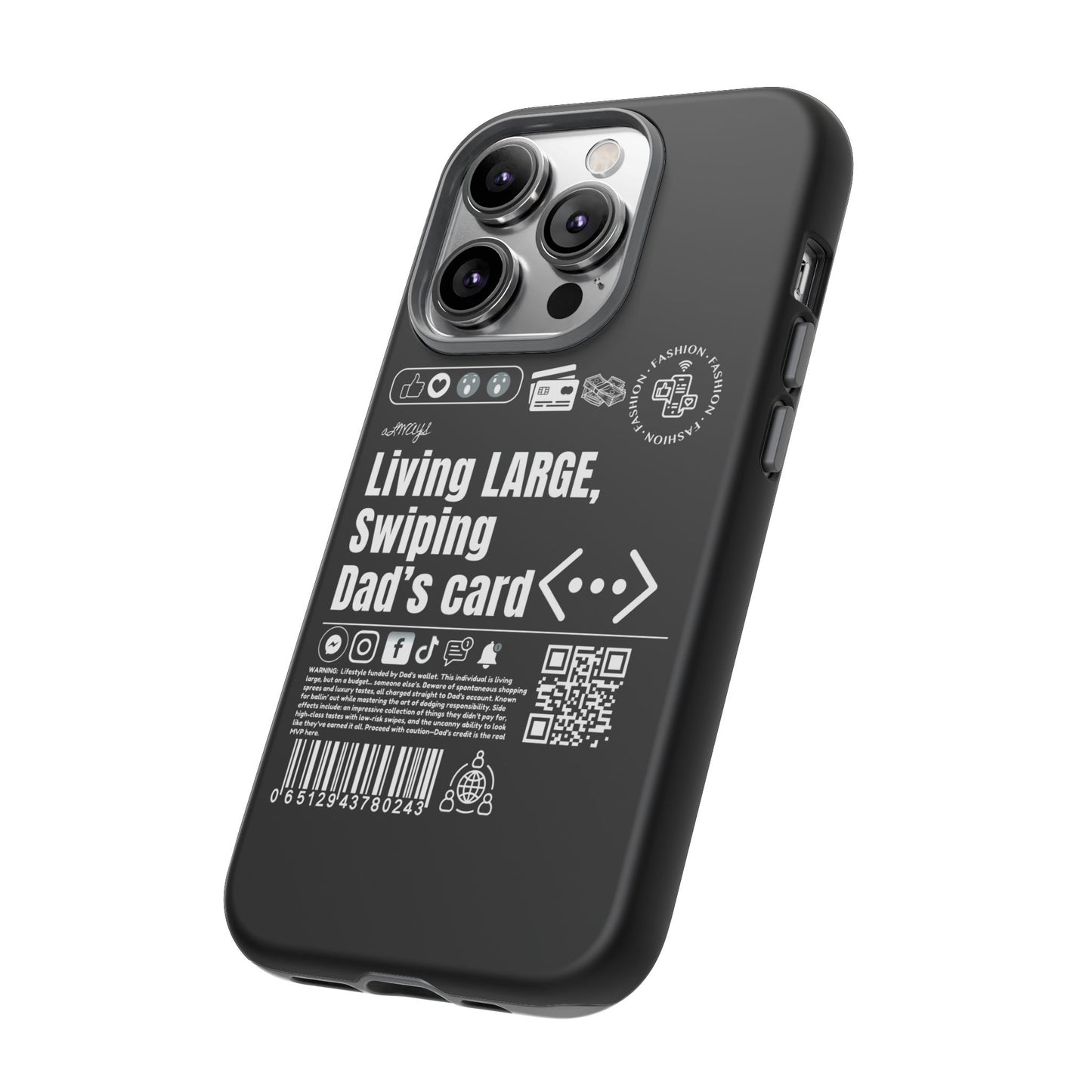 Virtuosoh Living Large Taugh Phone Case for iPhone - Black