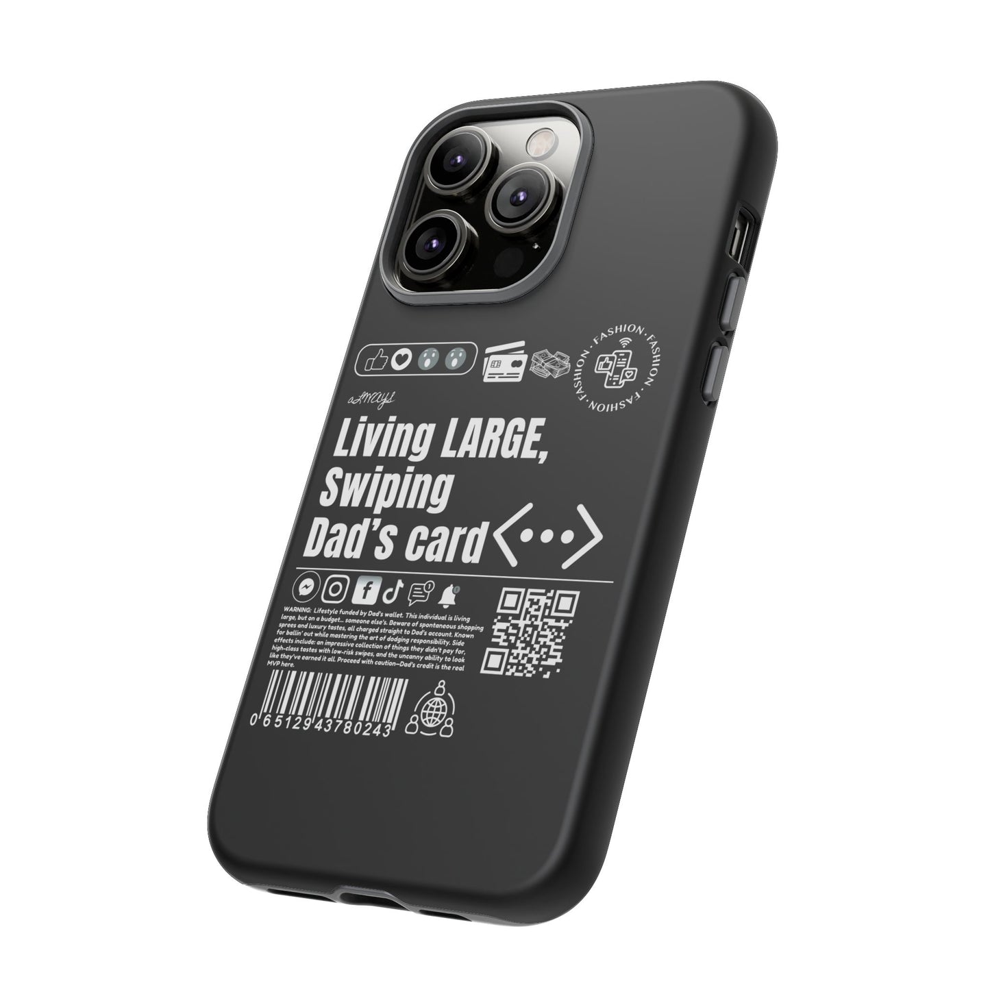 Virtuosoh Living Large Taugh Phone Case for iPhone - Black