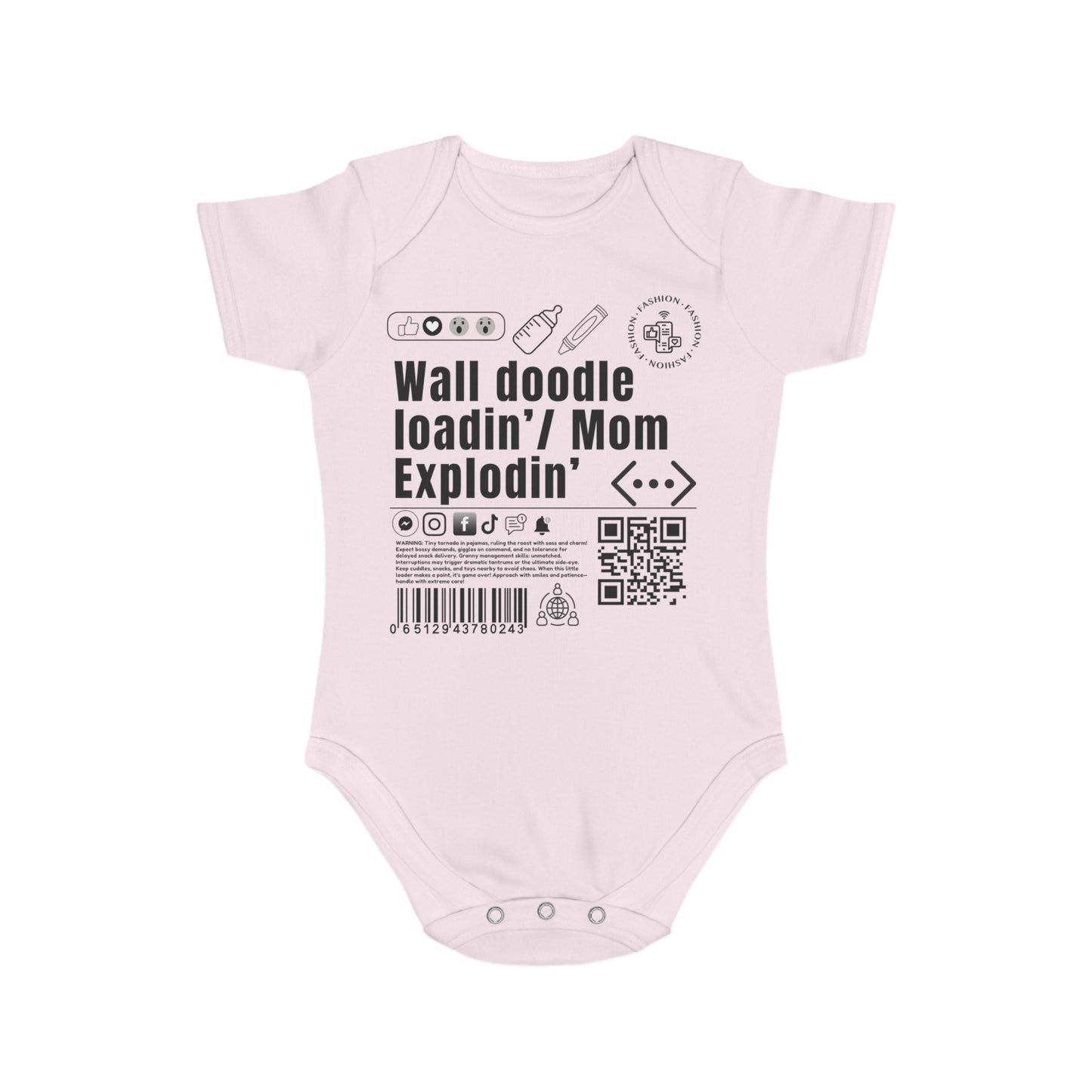 Virtuosoh Baby Wall Doodle Loadin' Babysuit