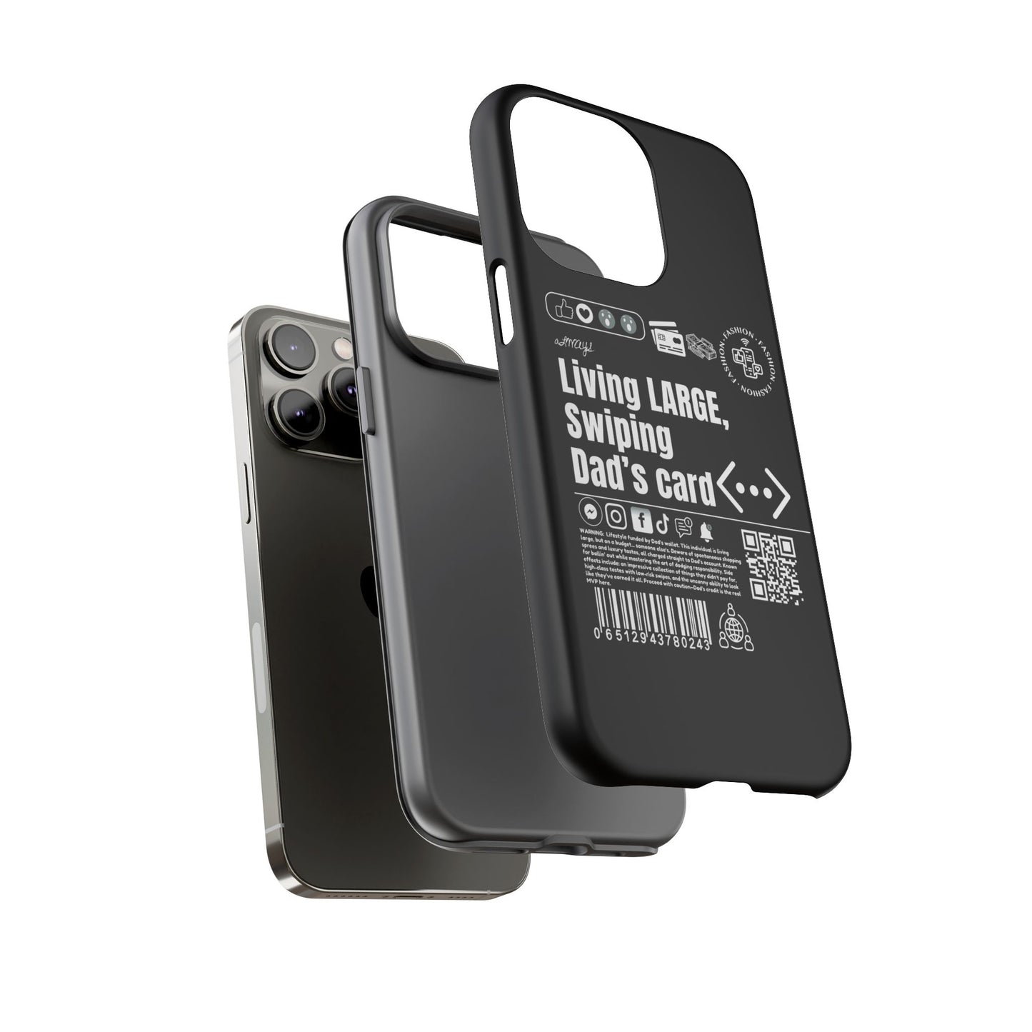 Virtuosoh Living Large Taugh Phone Case for iPhone - Black
