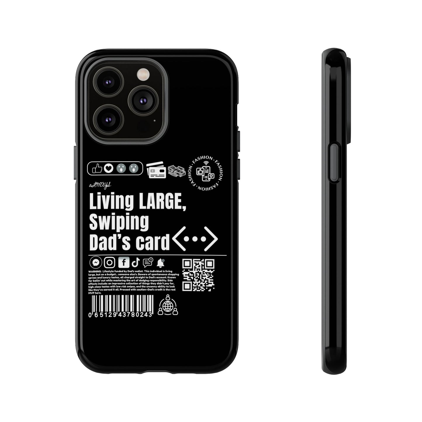 Virtuosoh Living Large Taugh Phone Case for iPhone - Black
