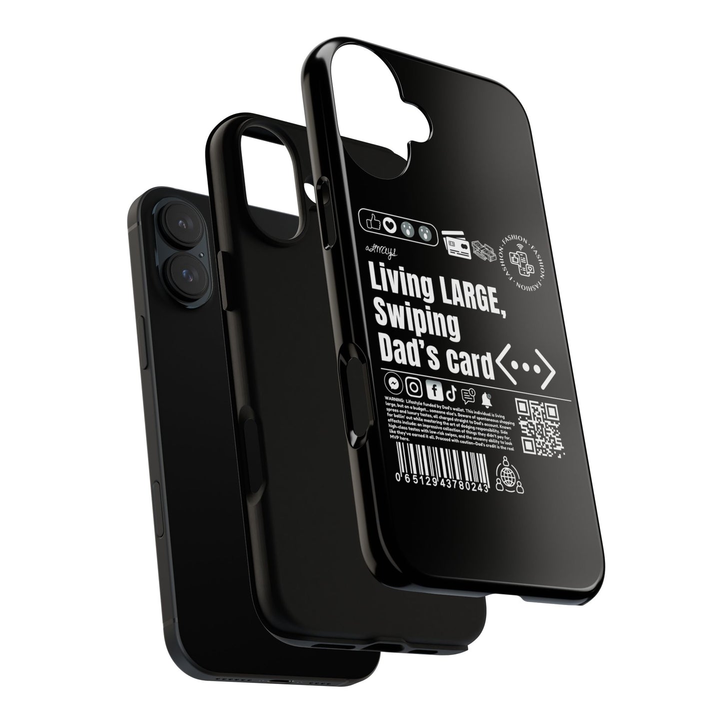 Virtuosoh Living Large Taugh Phone Case for iPhone - Black
