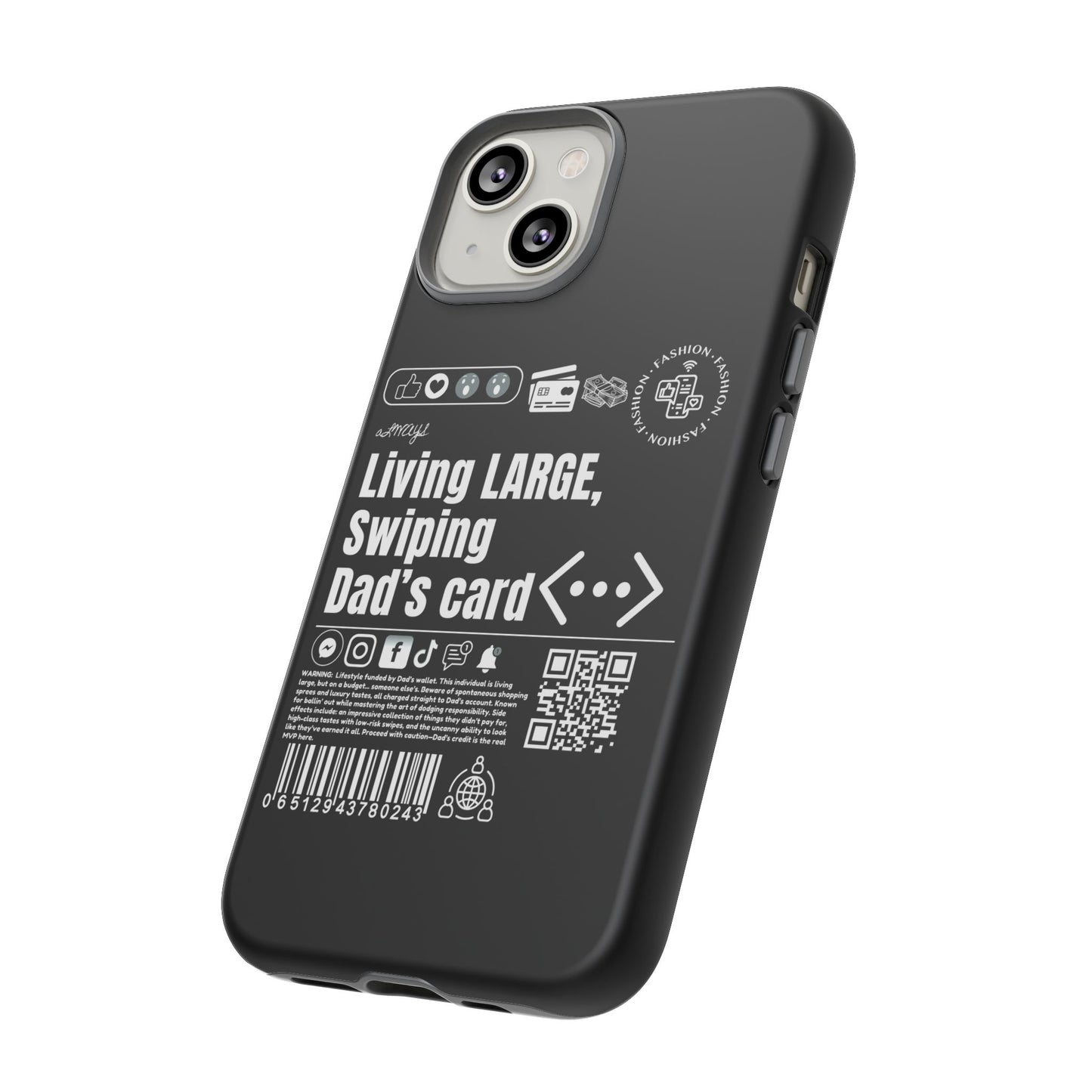 Virtuosoh Living Large Taugh Phone Case for iPhone - Black