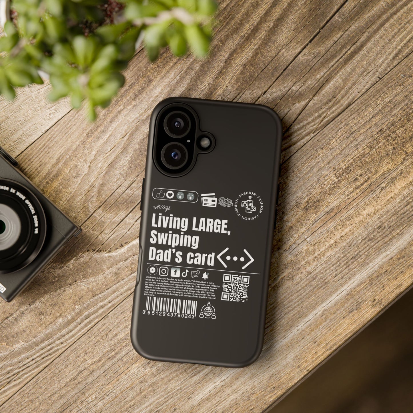 Virtuosoh Living Large Taugh Phone Case for iPhone - Black