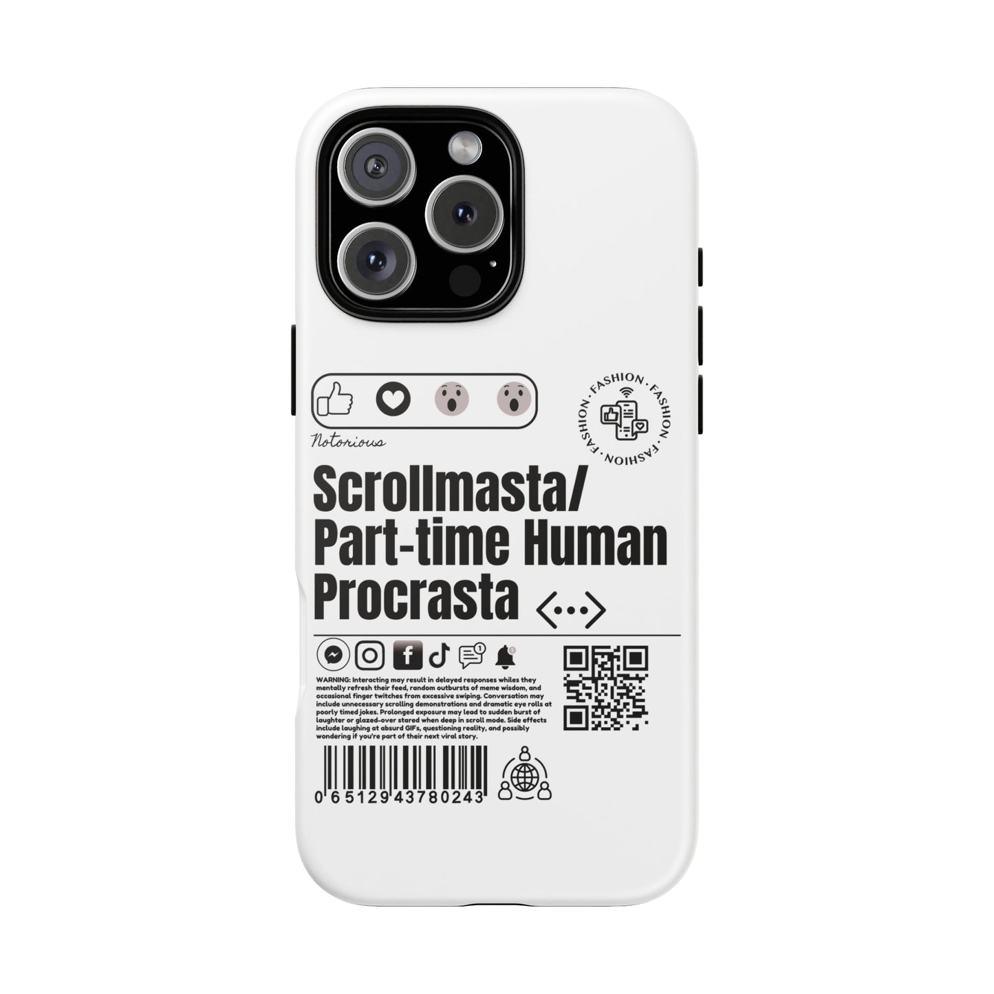Virtuosoh Scrollmasta Tough Phone case for iPhone - White