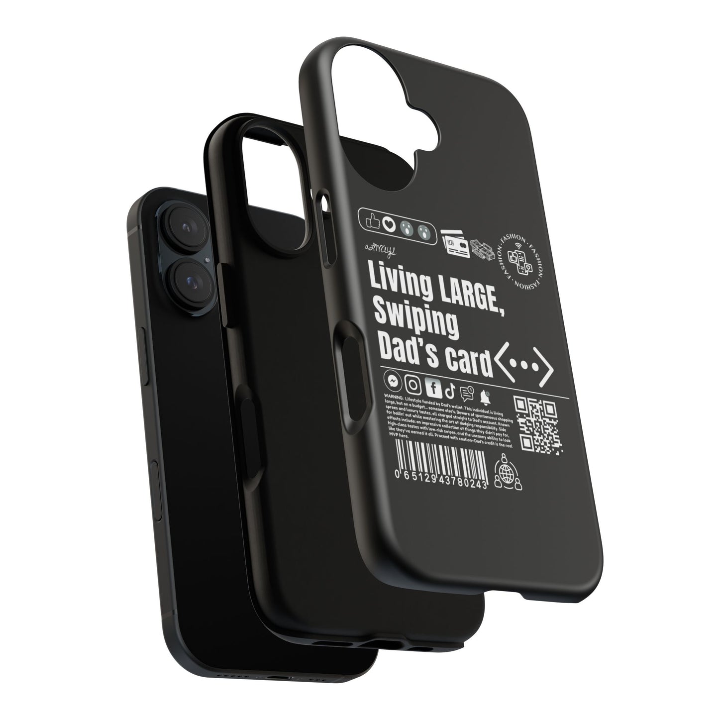 Virtuosoh Living Large Taugh Phone Case for iPhone - Black