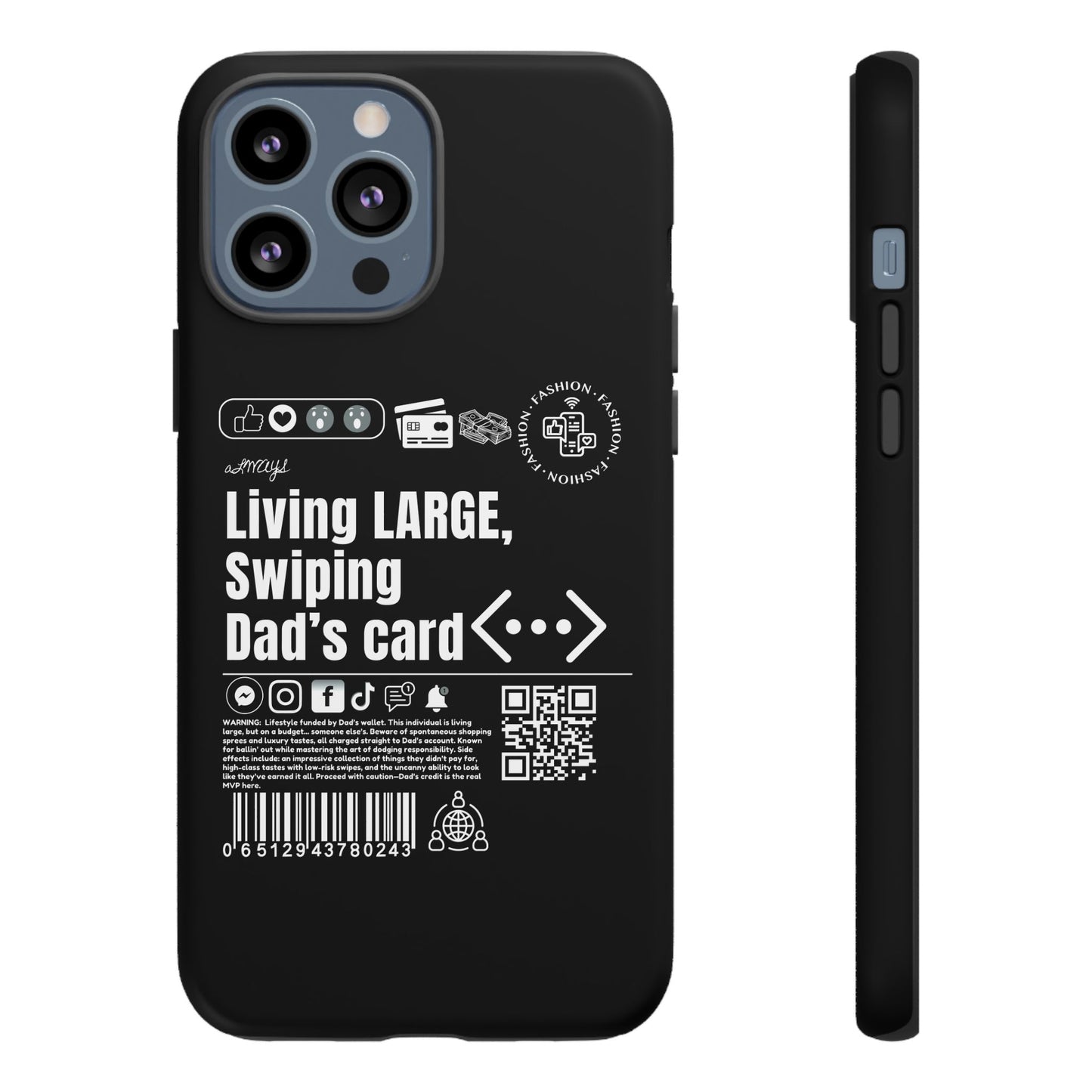 Virtuosoh Living Large Taugh Phone Case for iPhone - Black