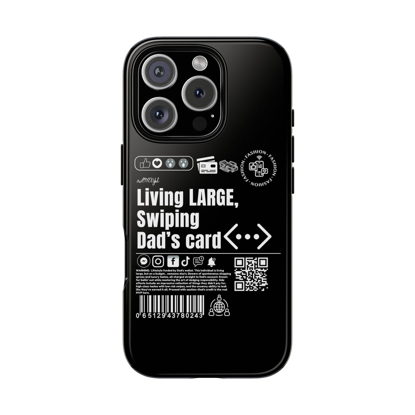 Virtuosoh Living Large Taugh Phone Case for iPhone - Black