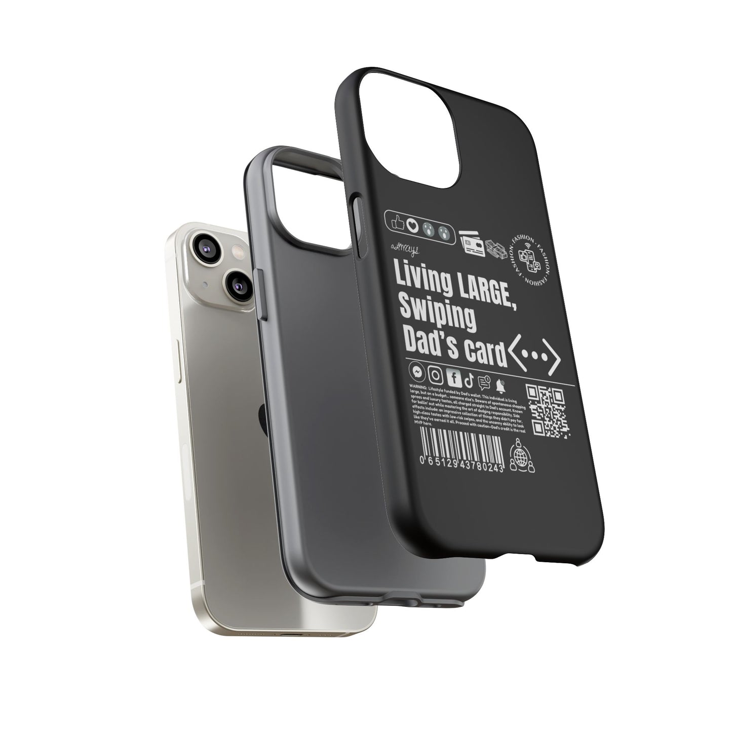 Virtuosoh Living Large Taugh Phone Case for iPhone - Black