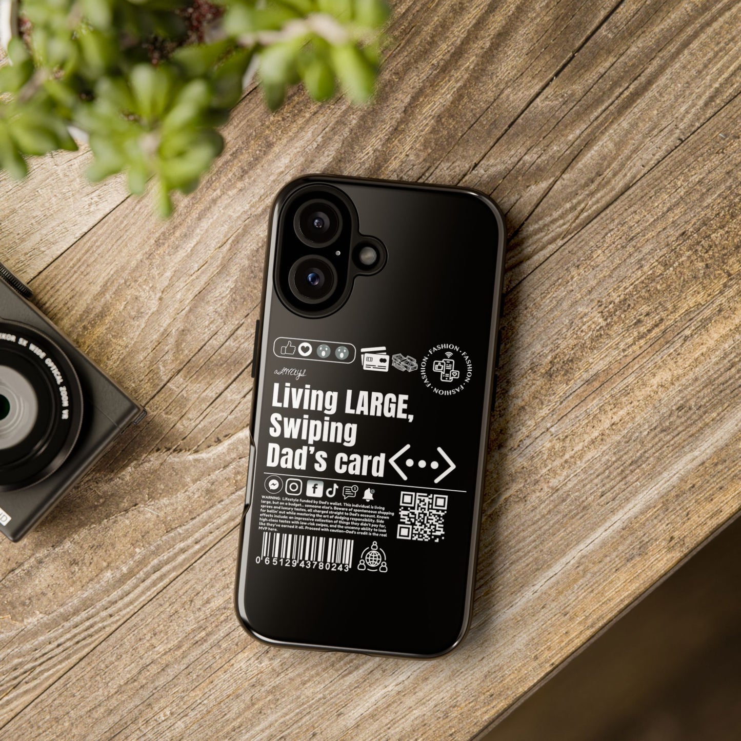 Virtuosoh Living Large Taugh Phone Case for iPhone - Black