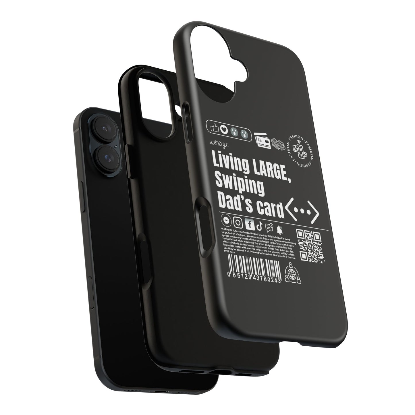 Virtuosoh Living Large Taugh Phone Case for iPhone - Black