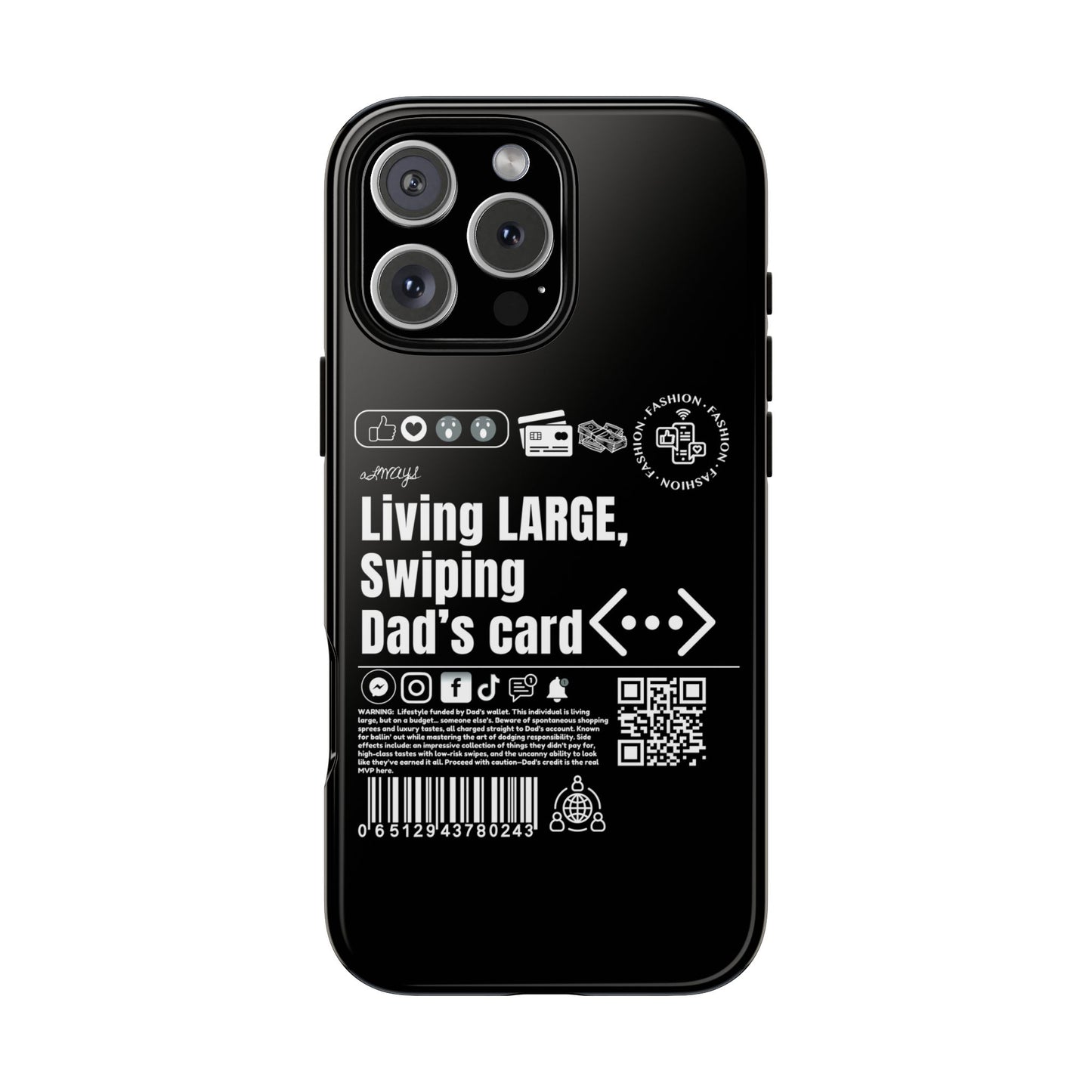 Virtuosoh Living Large Taugh Phone Case for iPhone - Black
