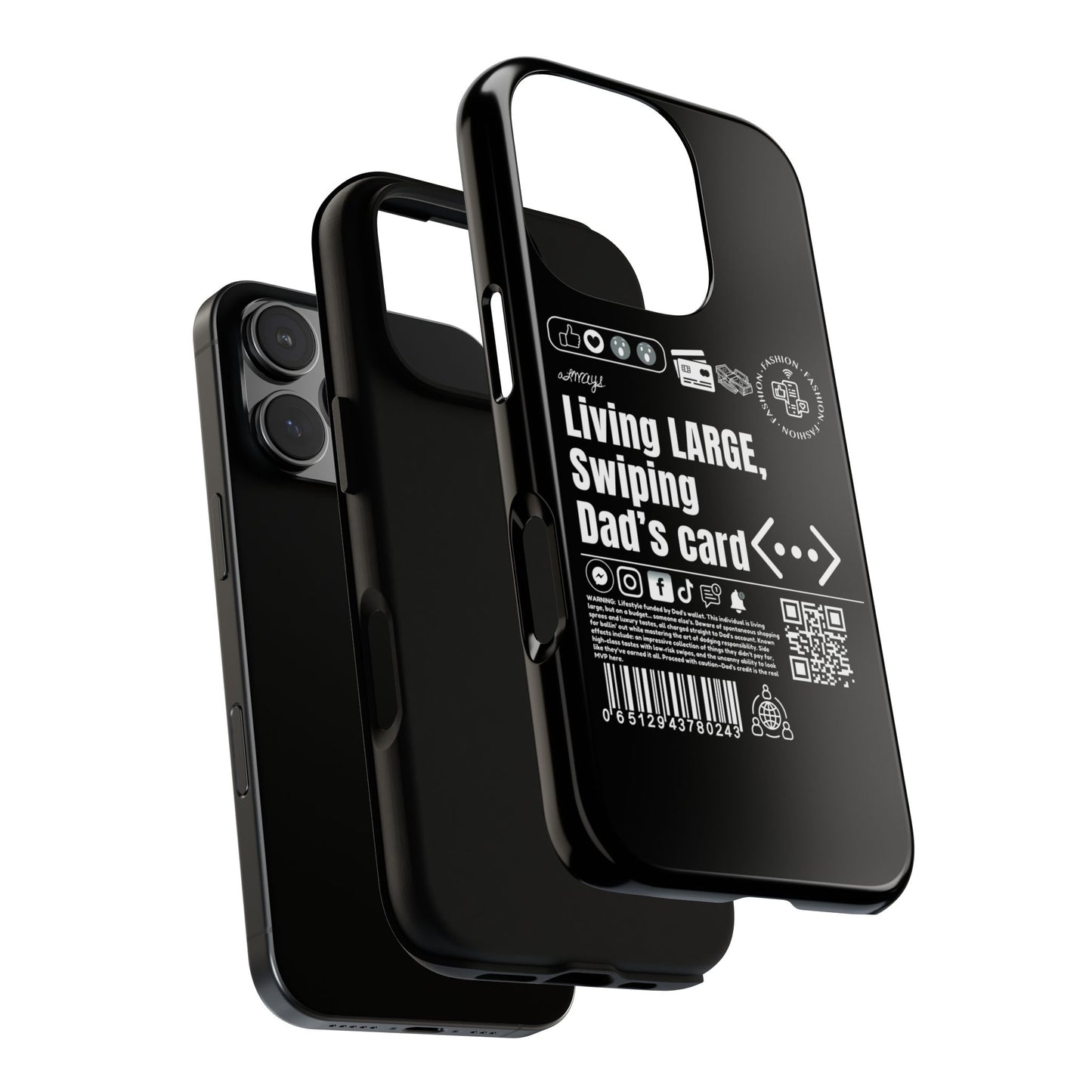 Virtuosoh Living Large Taugh Phone Case for iPhone - Black