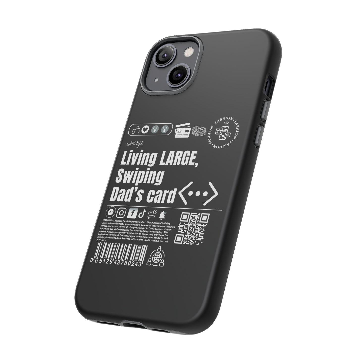 Virtuosoh Living Large Taugh Phone Case for iPhone - Black