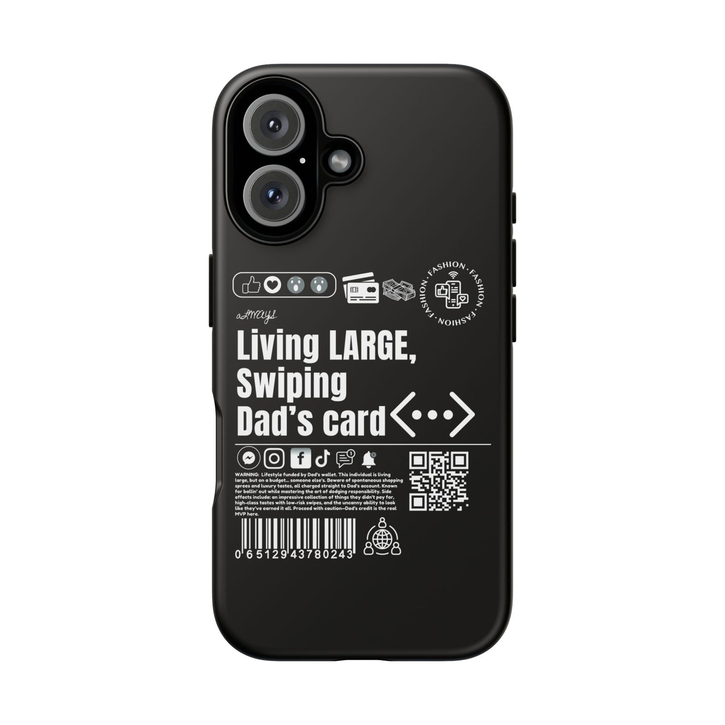 Virtuosoh Living Large Taugh Phone Case for iPhone - Black