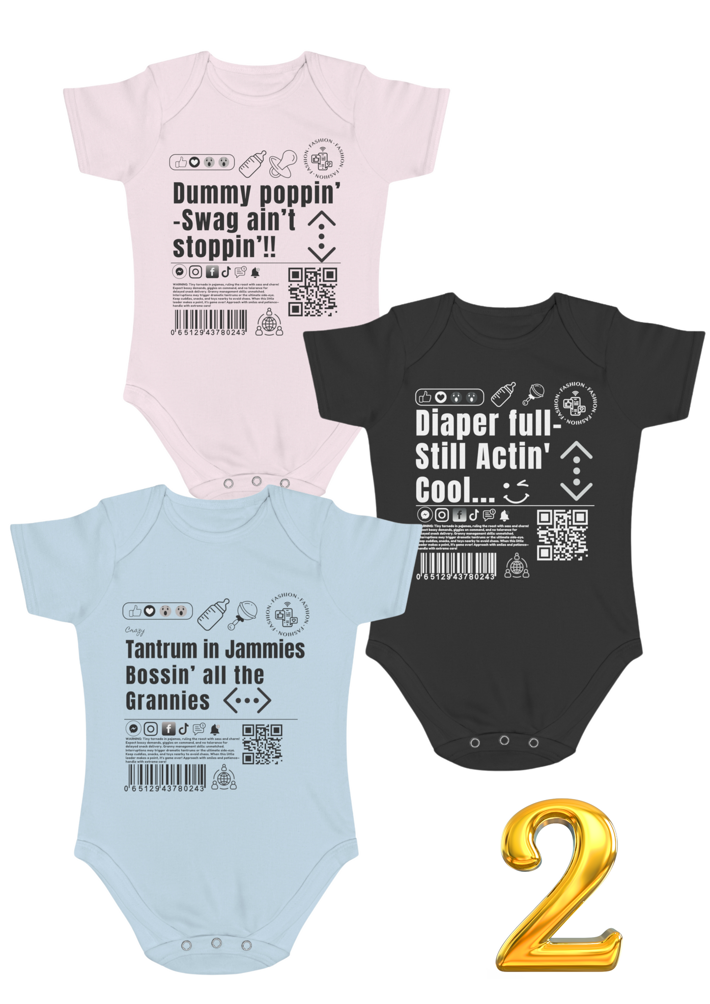 Virtuosoh babysuit set of 3