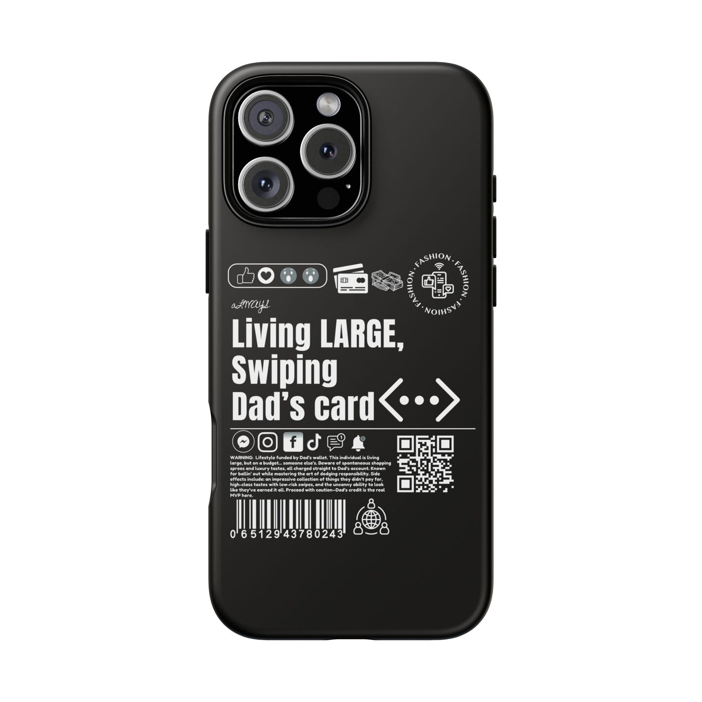 Virtuosoh Living Large Taugh Phone Case for iPhone - Black