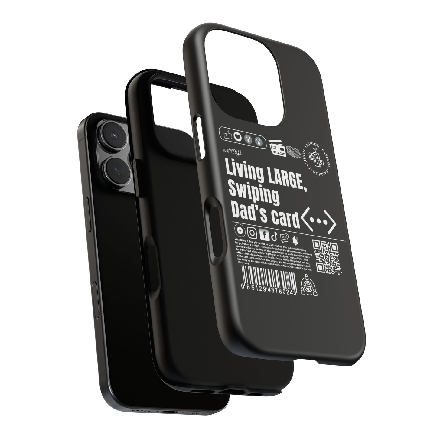 Virtuosoh Living Large Taugh Phone Case for iPhone - Black