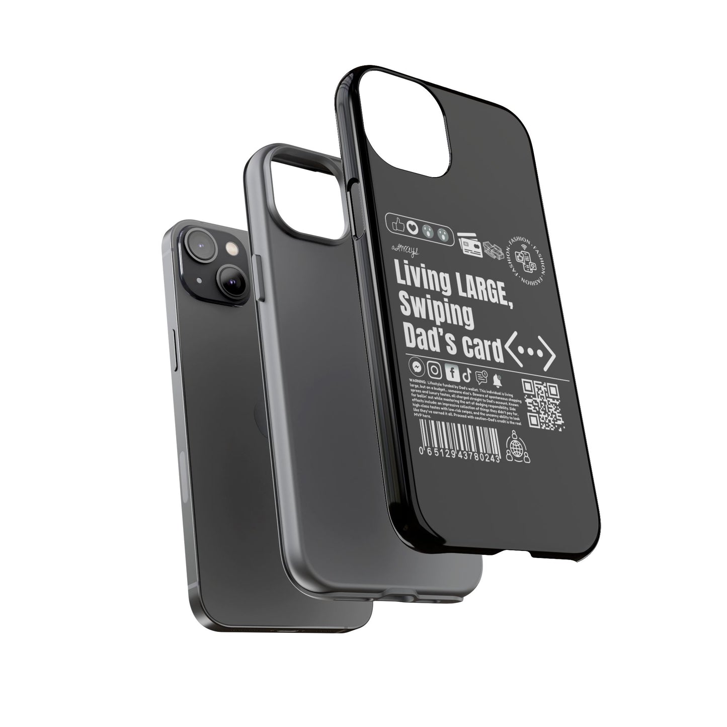 Virtuosoh Living Large Taugh Phone Case for iPhone - Black
