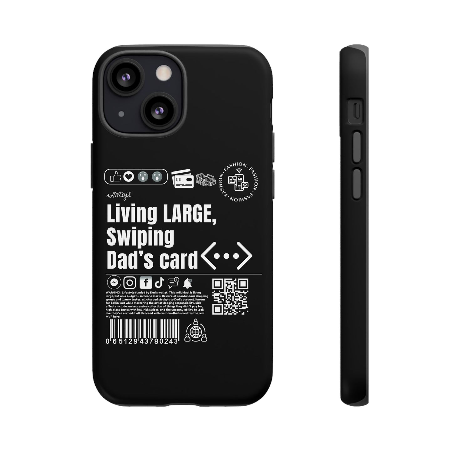 Virtuosoh Living Large Taugh Phone Case for iPhone - Black
