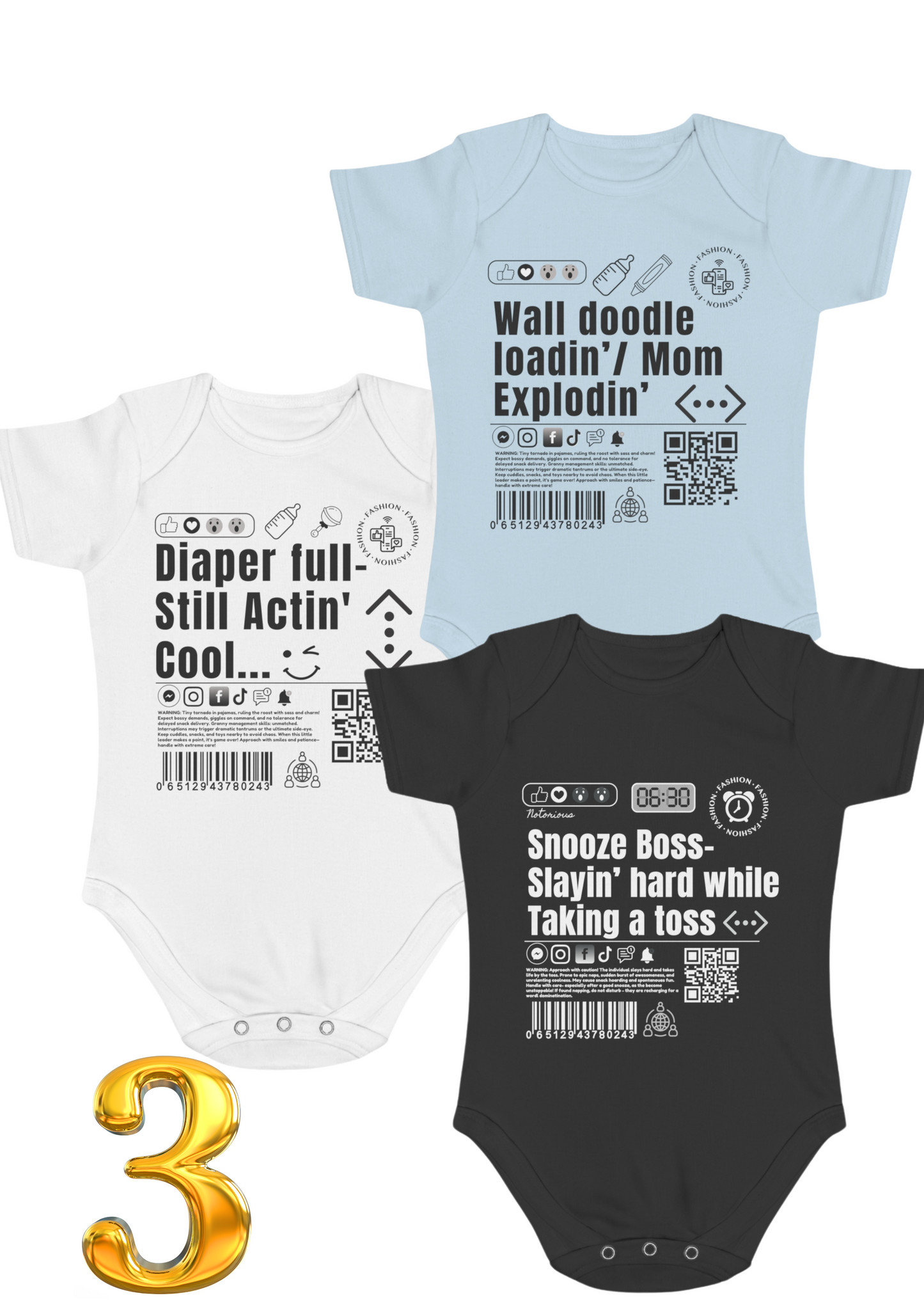 Virtuosoh babysuit set of 3