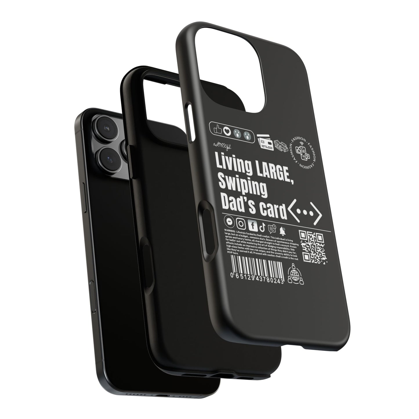 Virtuosoh Living Large Taugh Phone Case for iPhone - Black