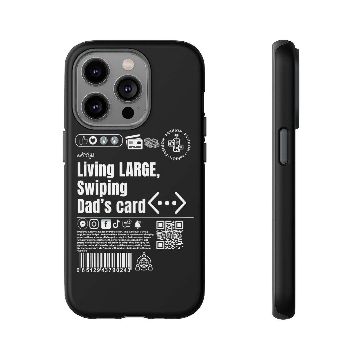 Virtuosoh Living Large Taugh Phone Case for iPhone - Black