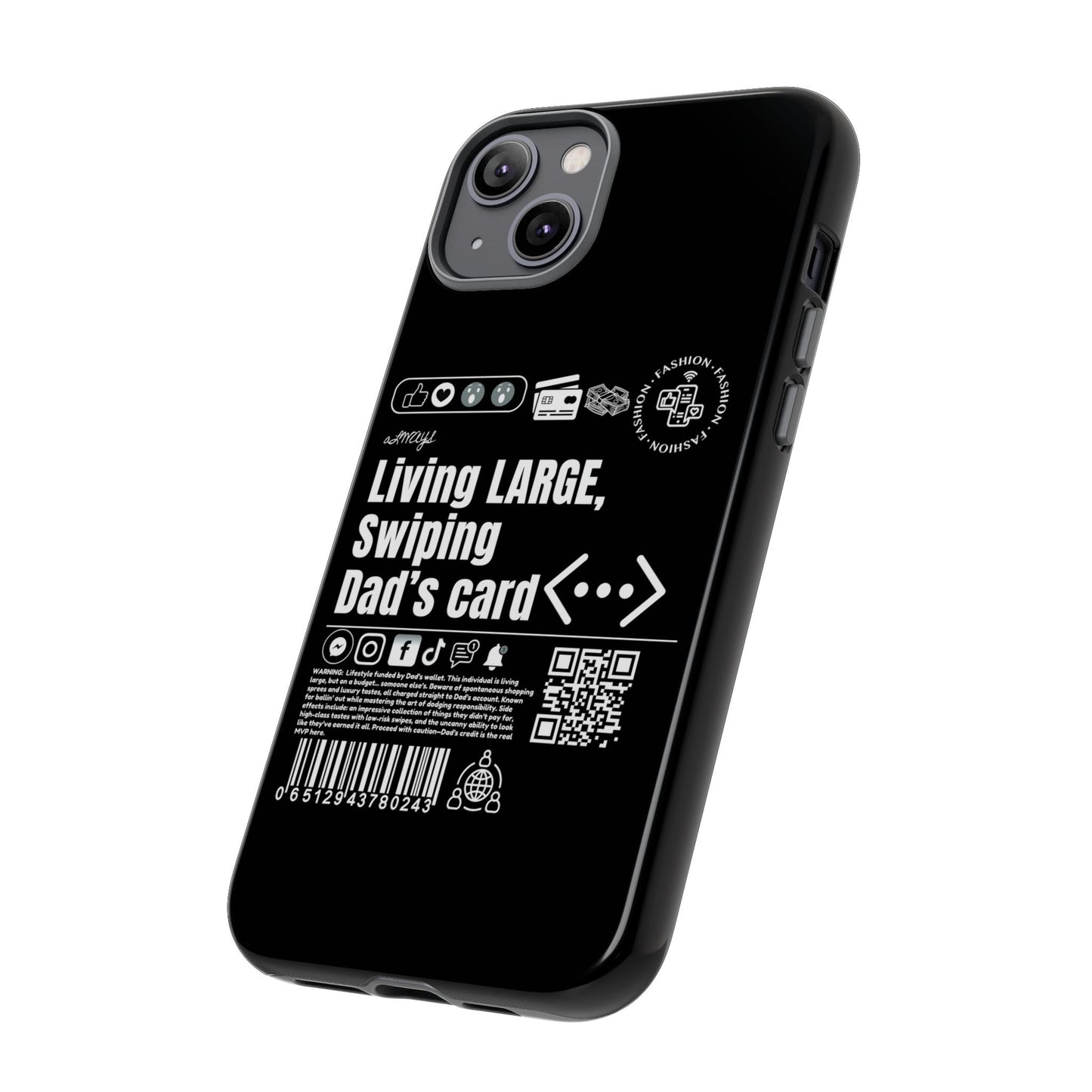 Virtuosoh Living Large Taugh Phone Case for iPhone - Black