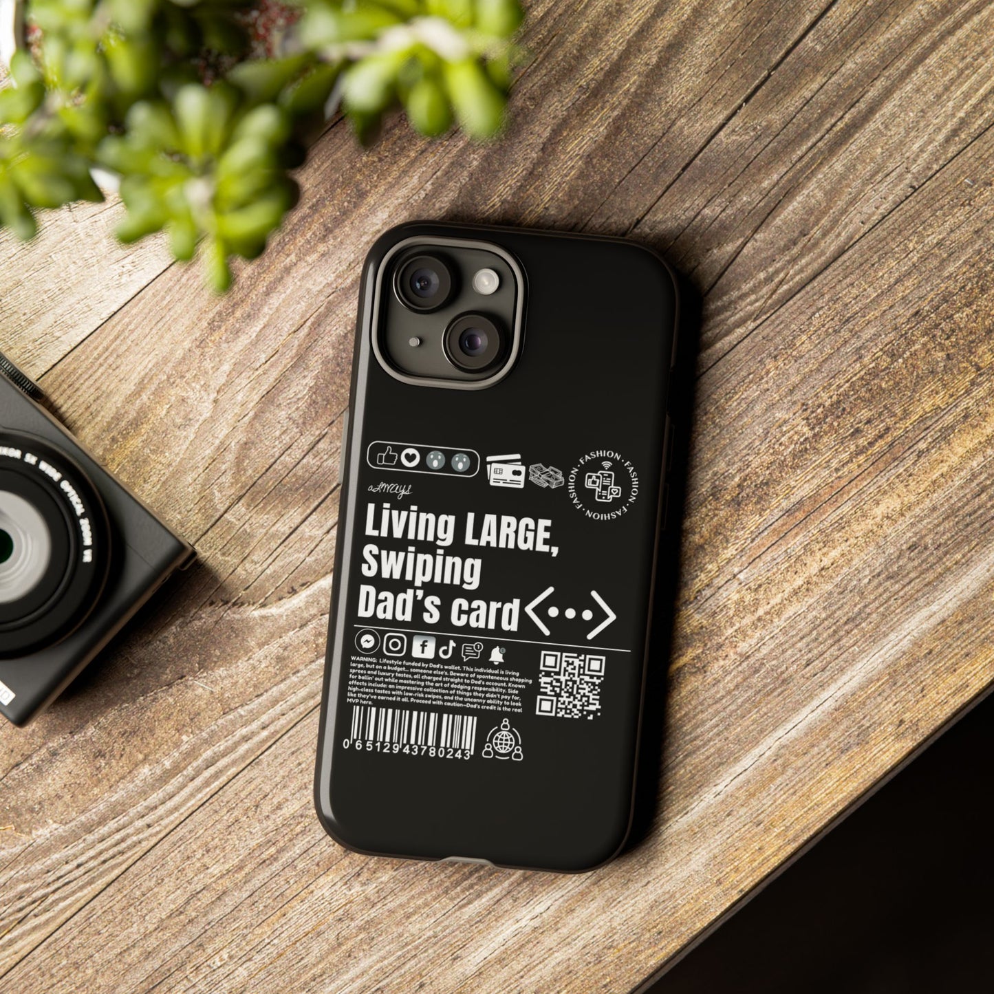 Virtuosoh Living Large Taugh Phone Case for iPhone - Black