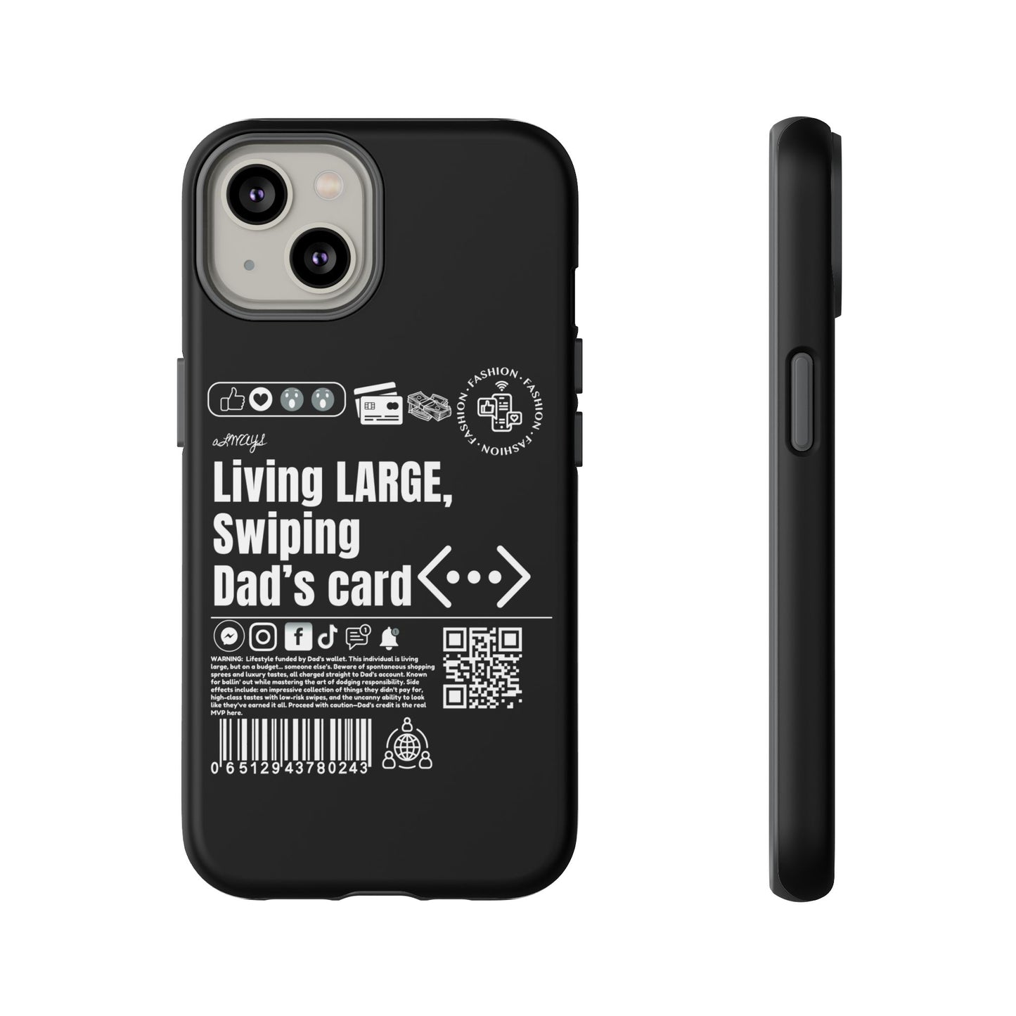 Virtuosoh Living Large Taugh Phone Case for iPhone - Black
