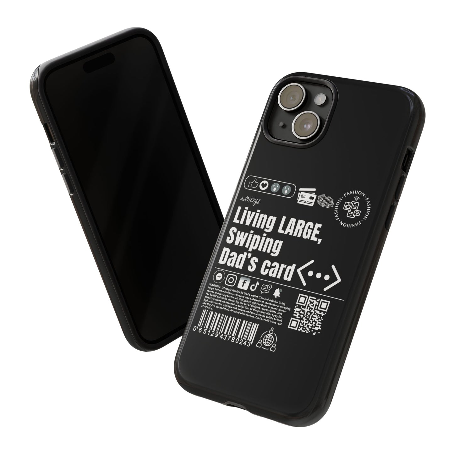 Virtuosoh Living Large Taugh Phone Case for iPhone - Black