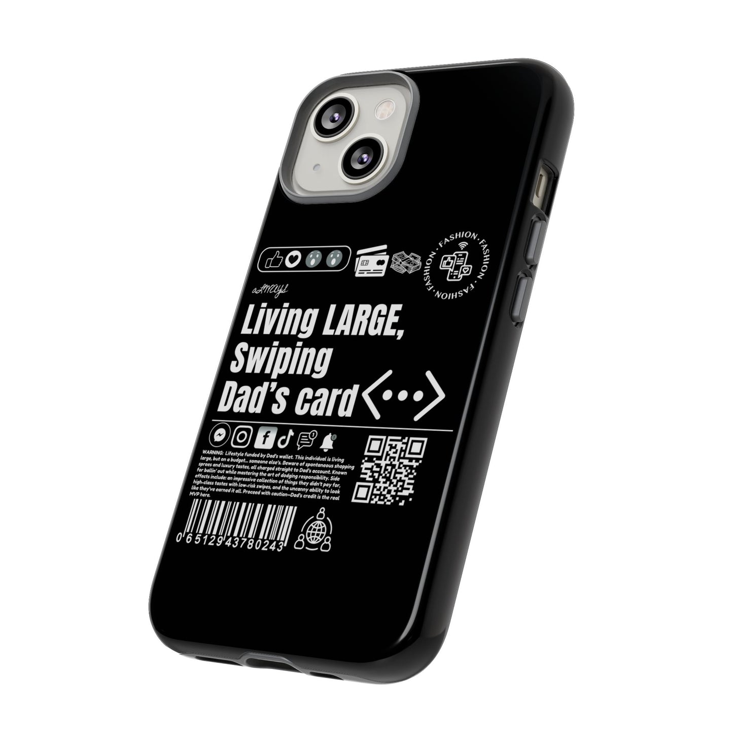 Virtuosoh Living Large Taugh Phone Case for iPhone - Black