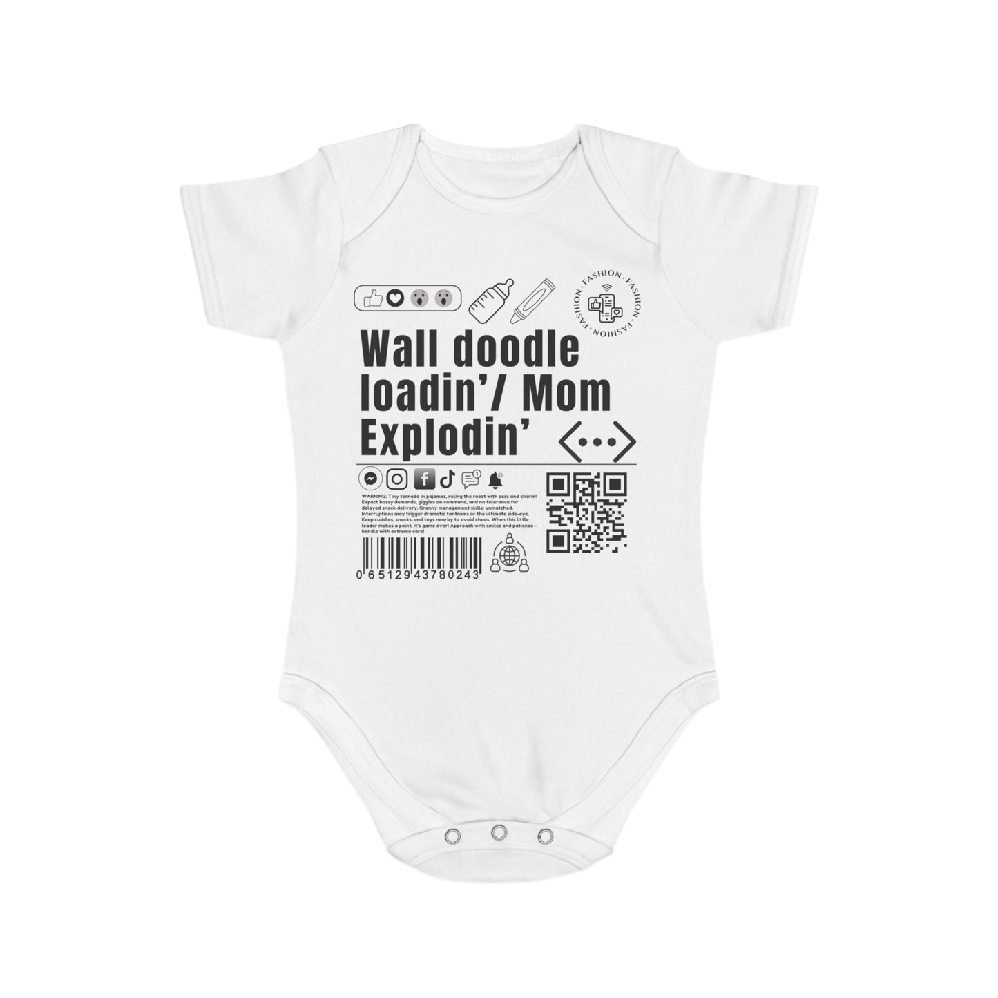 Virtuosoh Baby Wall Doodle Loadin' Babysuit