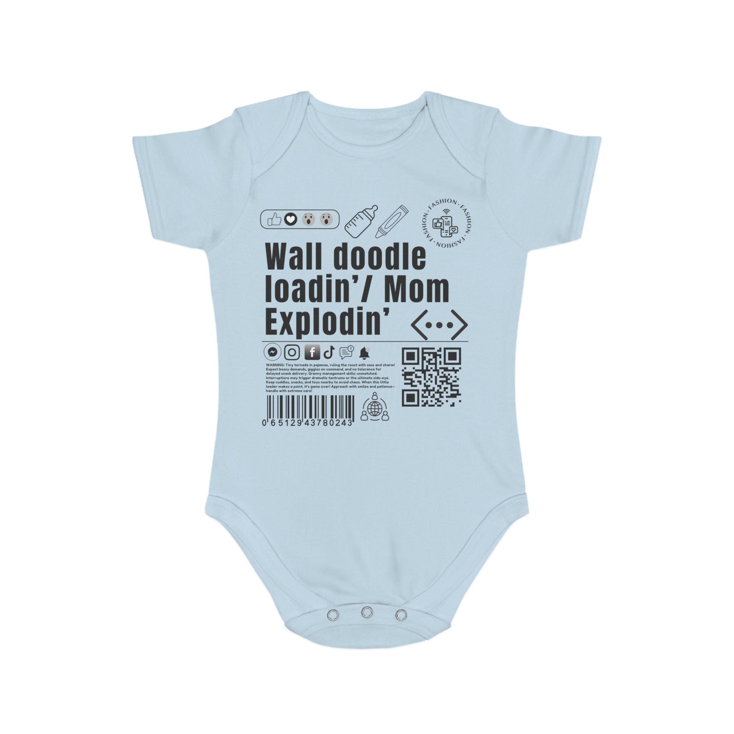 Virtuosoh Baby Wall Doodle Loadin' Babysuit