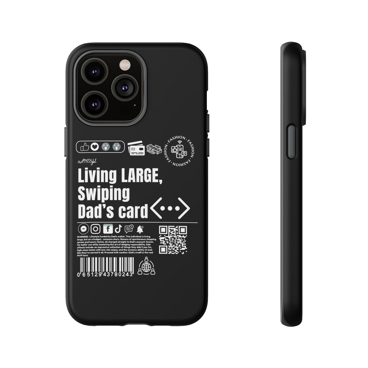 Virtuosoh Living Large Taugh Phone Case for iPhone - Black