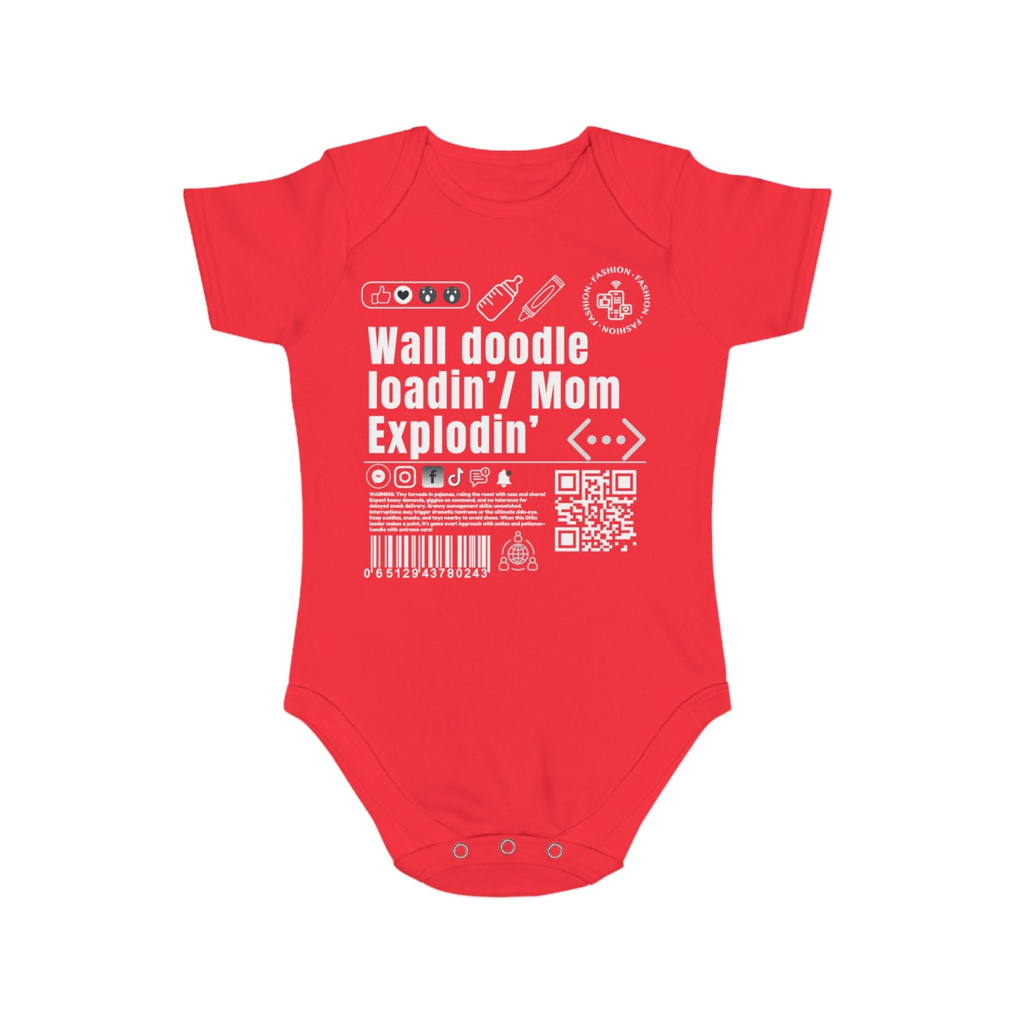 Virtuosoh Baby Wall Doodle Loadin' Babysuit